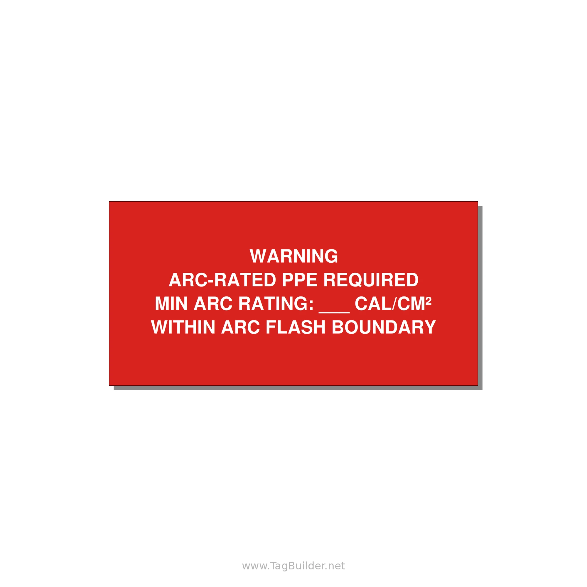 Arc-Rated PPE Requi — 4x2" White on Red, Adhesive
