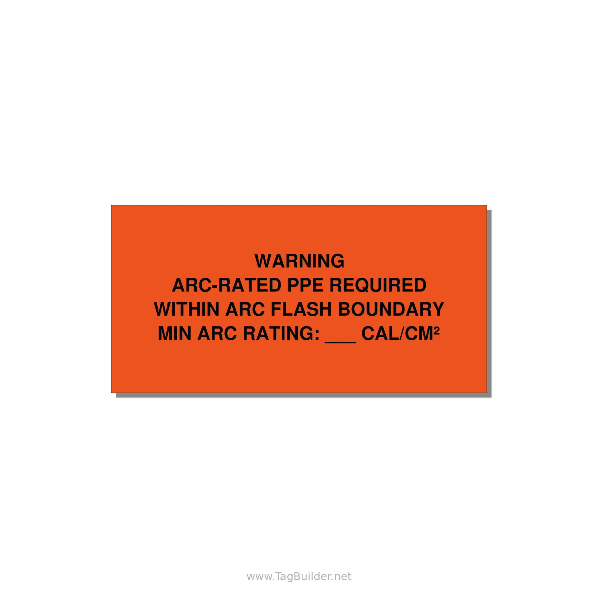 Arc-Rated PPE Requi — 6x3" Black on Orange, Adhesive