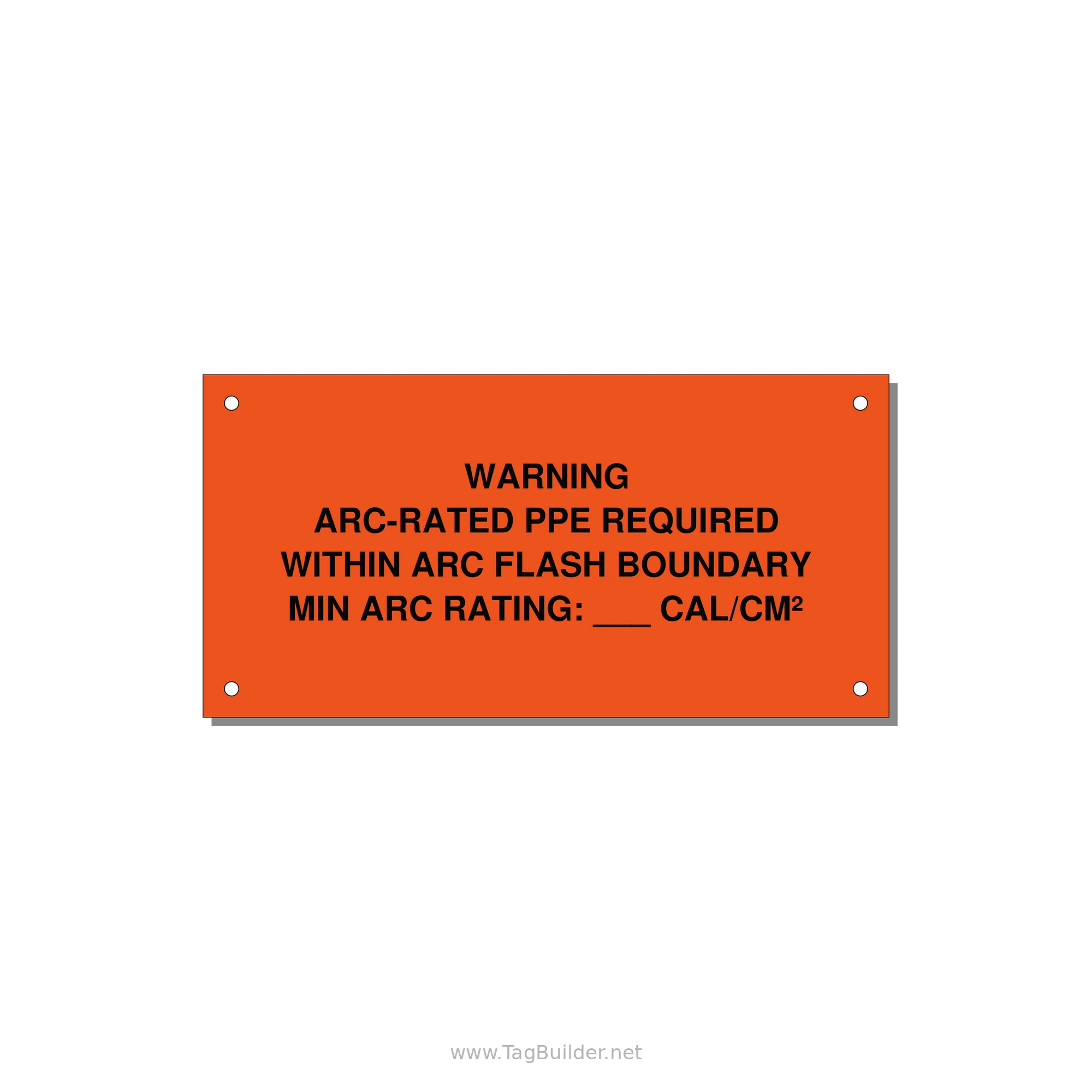 Arc-Rated PPE Requi — 6x3" Black on Orange, Holes