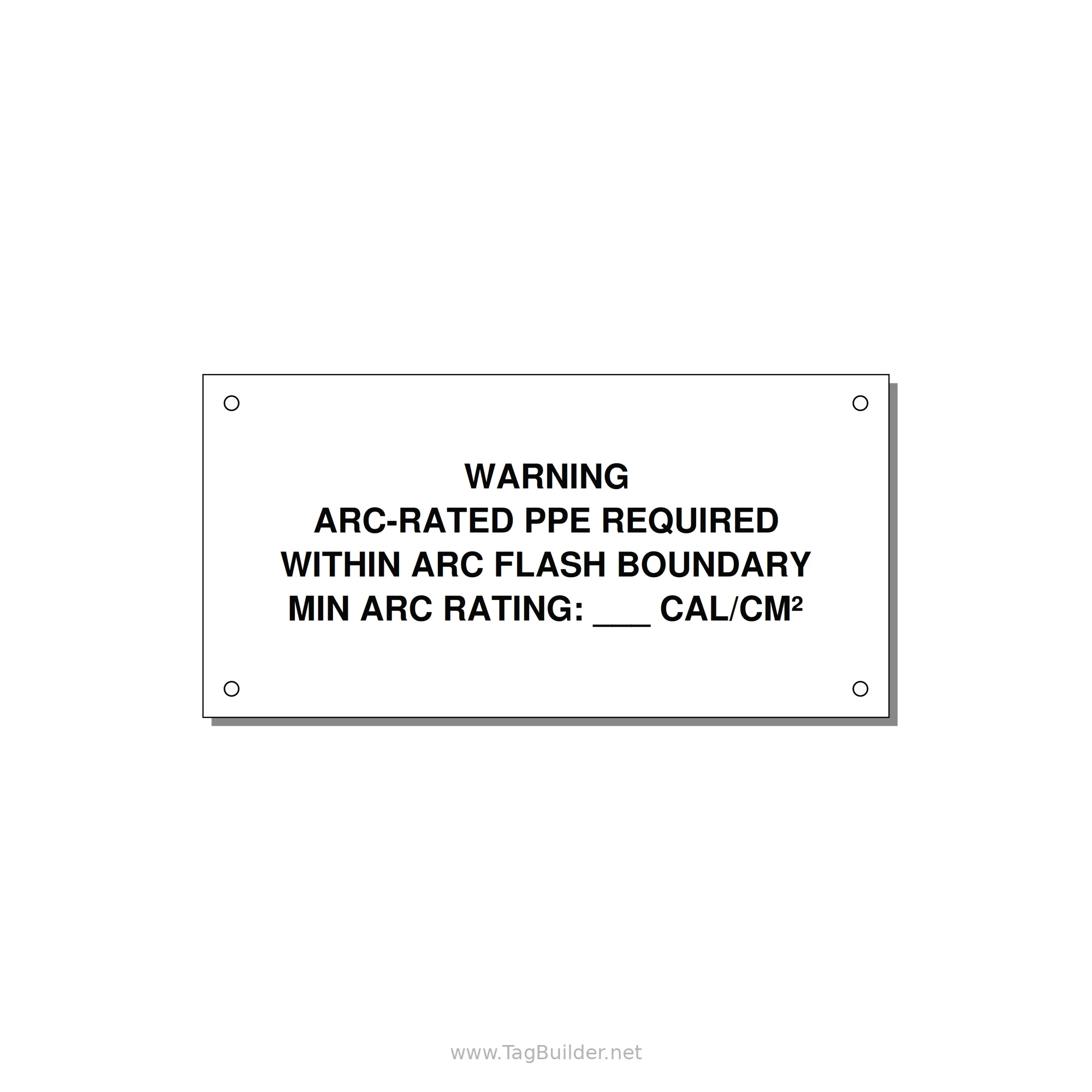 Arc-Rated PPE Requi — 6x3" Black on White, Holes