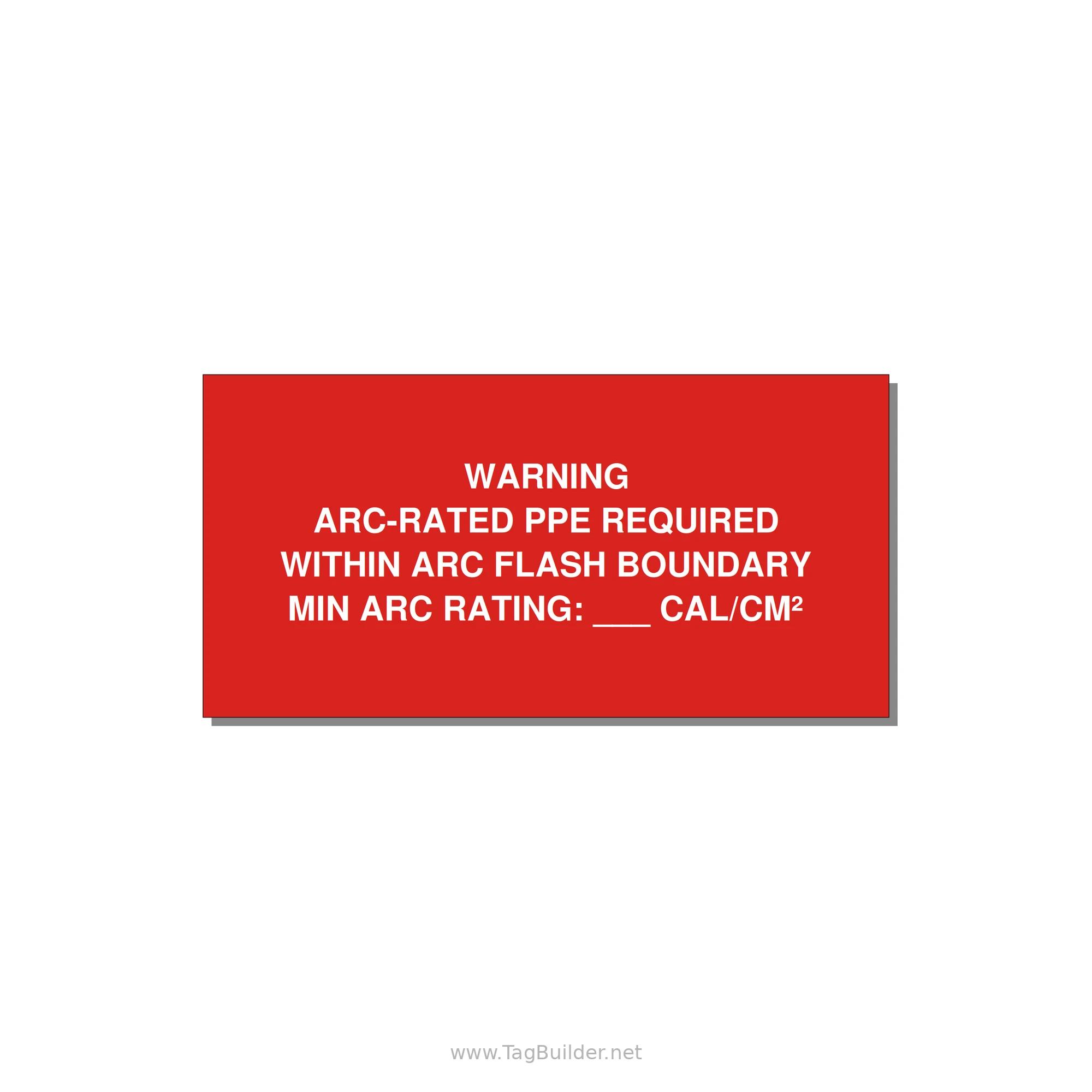 Arc-Rated PPE Requi — 6x3" White on Red, Adhesive