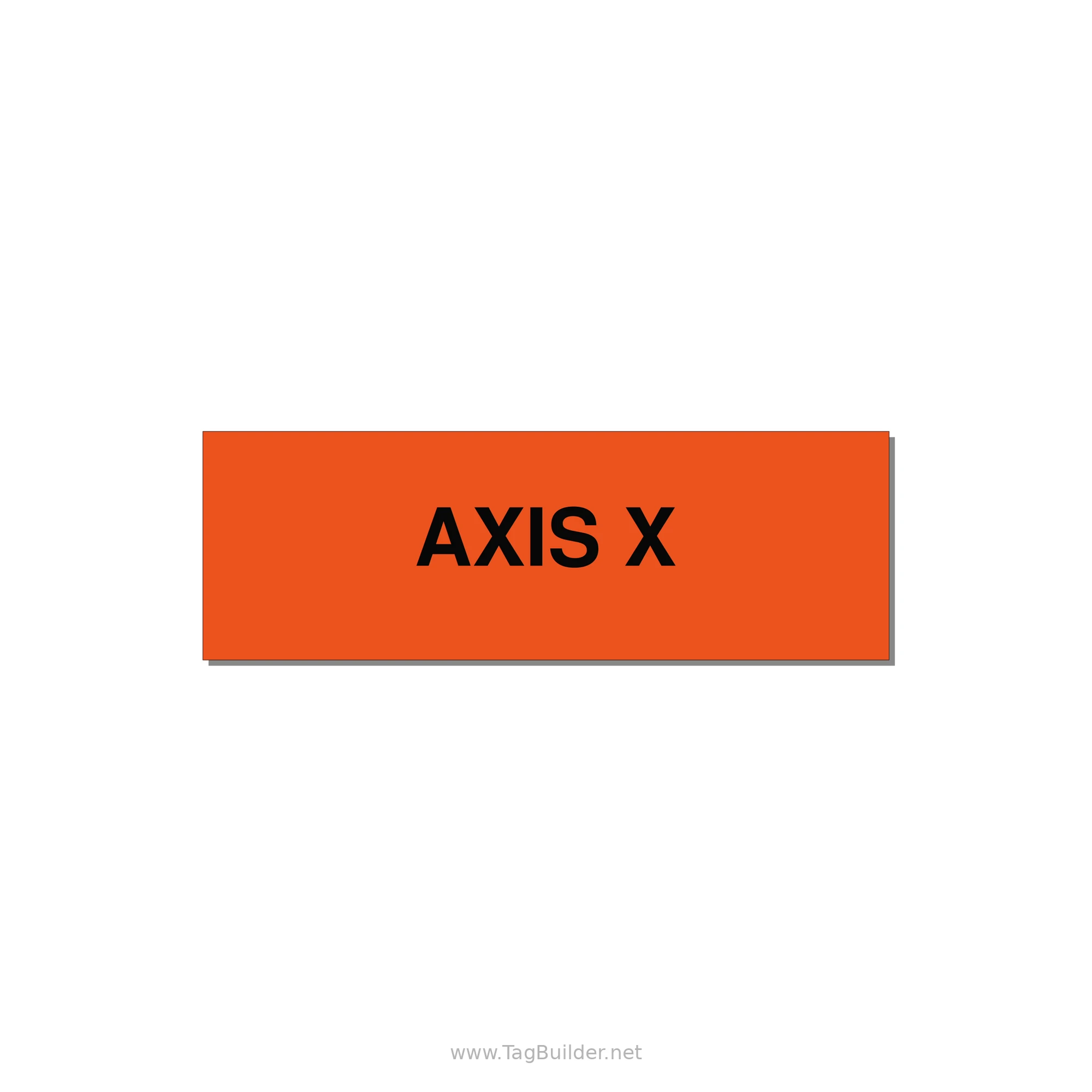 Axis Label – X Axis – OEM Motion System — 3x1" Black on Orange, Adhesive