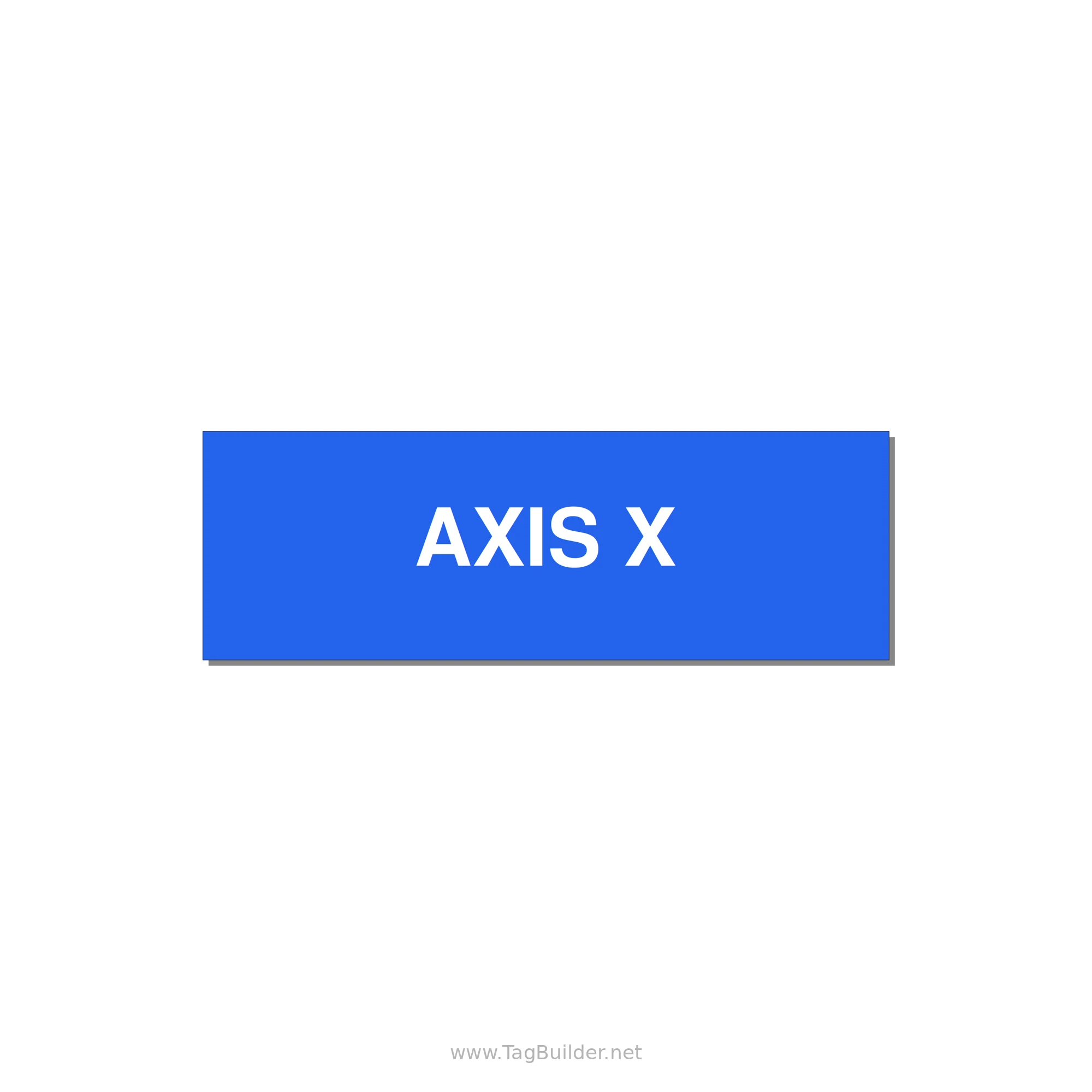 Axis Label – X Axis – OEM Motion System — 3x1" White on Blue, Adhesive