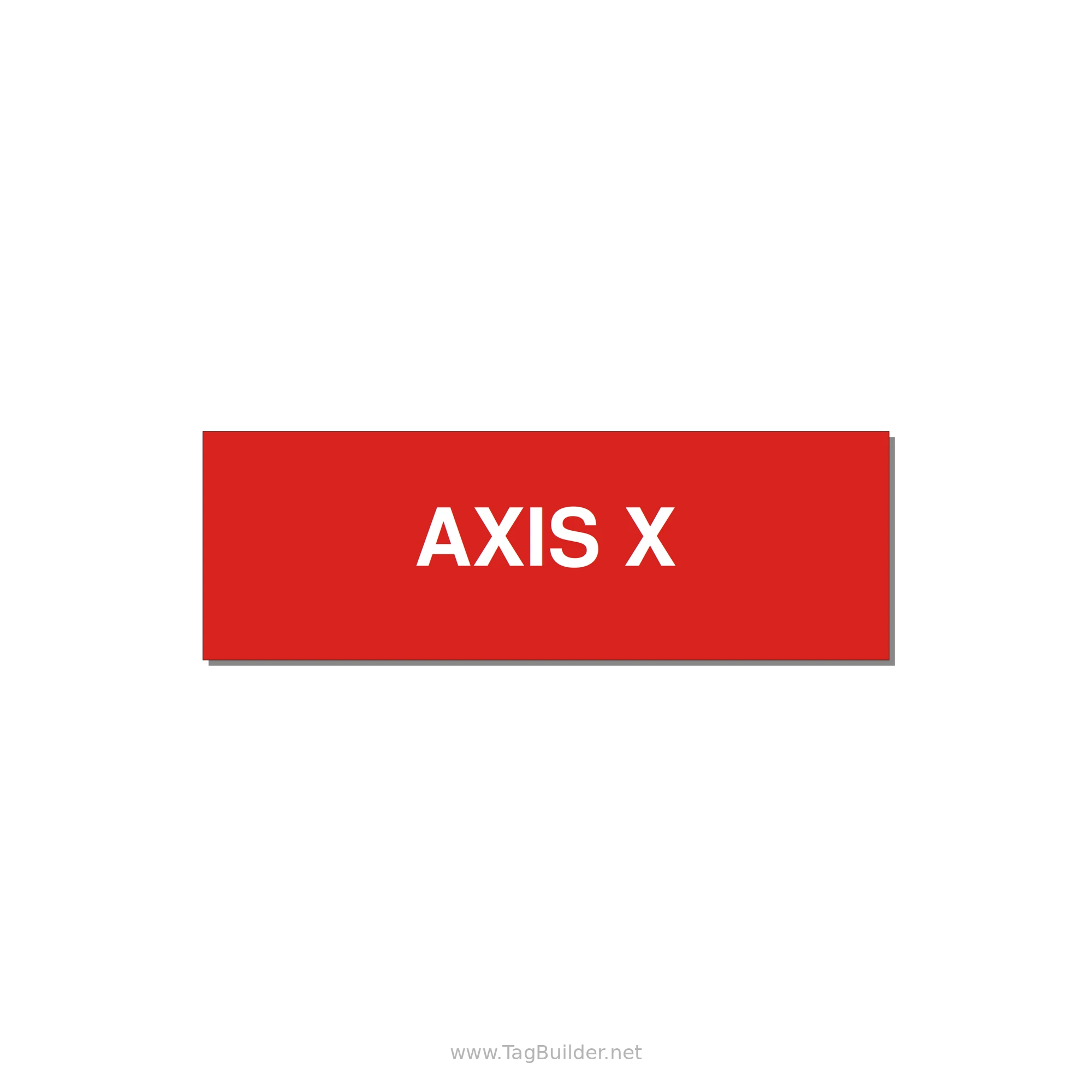 Axis Label – X Axis – OEM Motion System — 3x1" White on Red, Adhesive