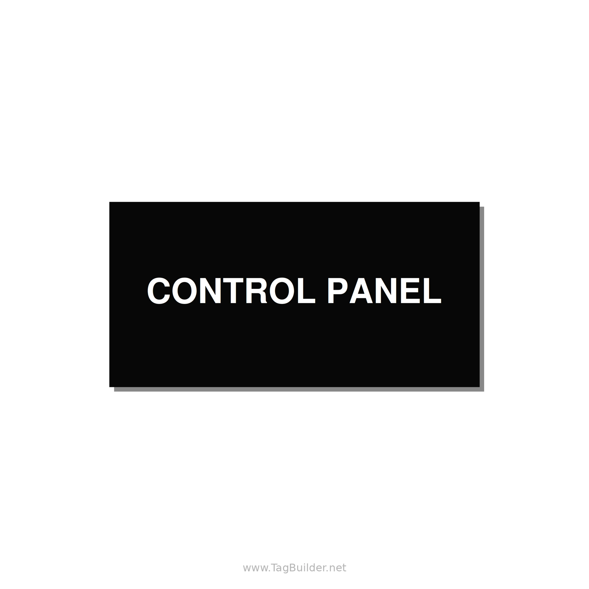 Control Panel Label – Machine Builder Identification — 4x2" White on Black, Adhesive