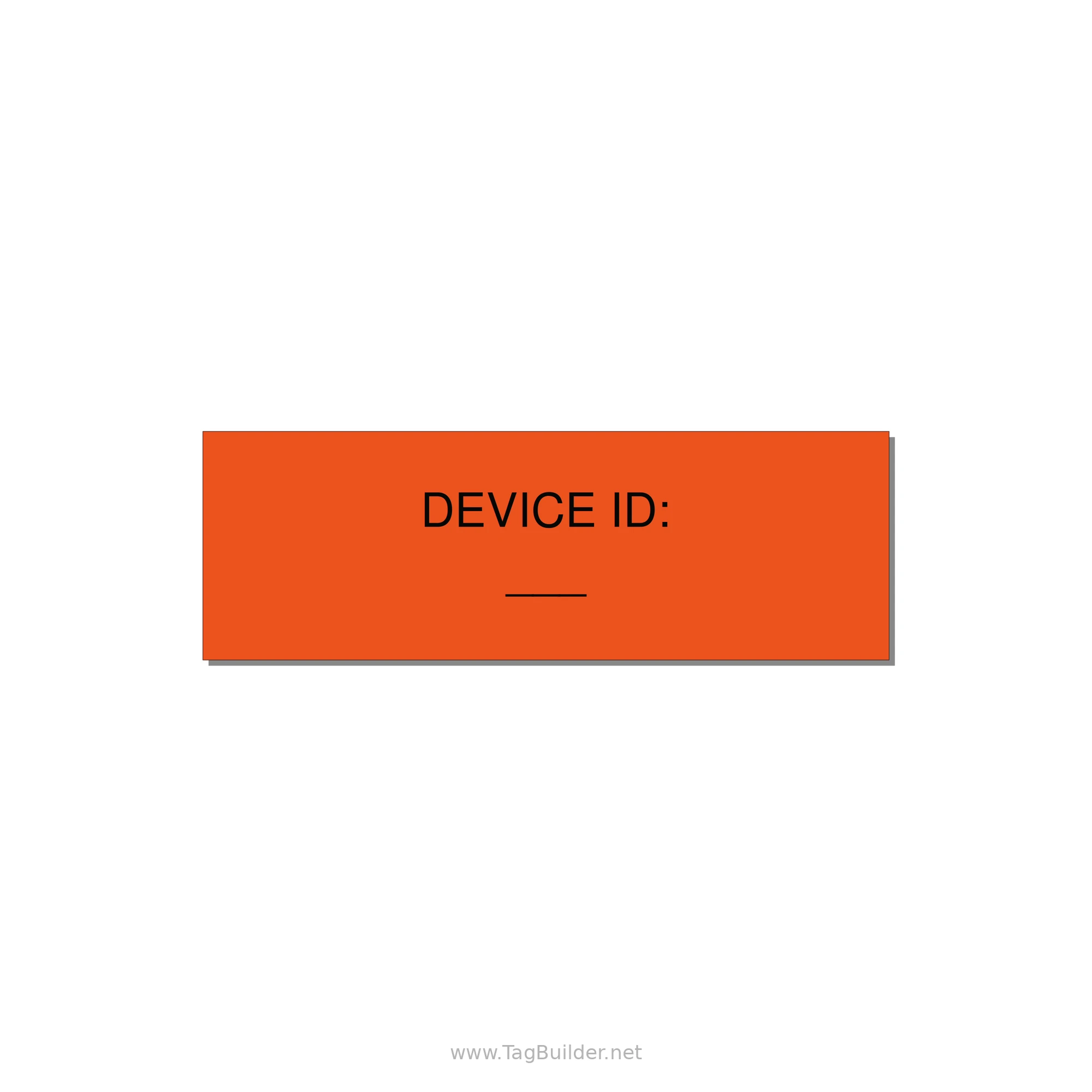 Device ID Label – OEM Equipment Tag — 3x1" Black on Orange, Adhesive