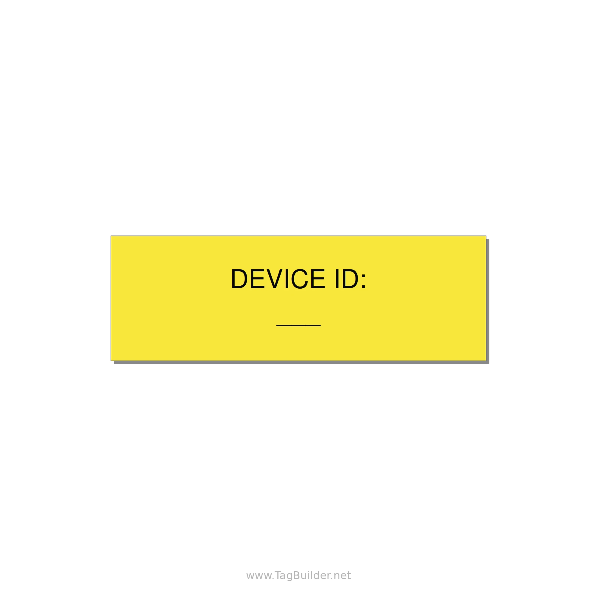 Device ID Label – OEM Equipment Tag — 3x1" Black on Yellow, Adhesive