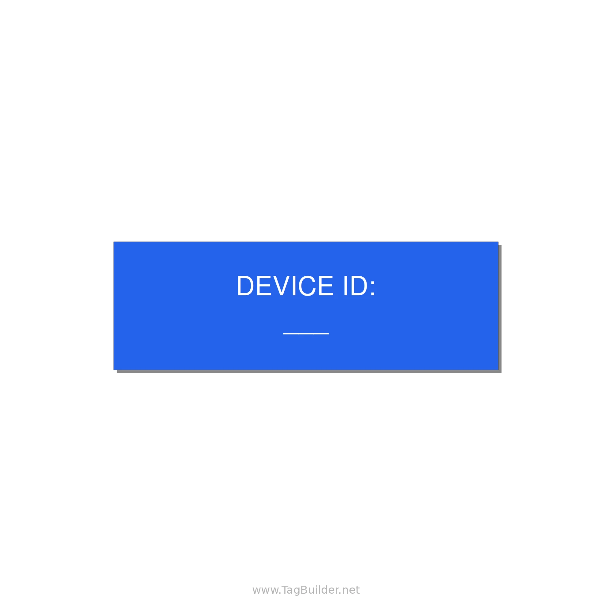 Device ID Label – OEM Equipment Tag — 3x1" White on Blue, Holes