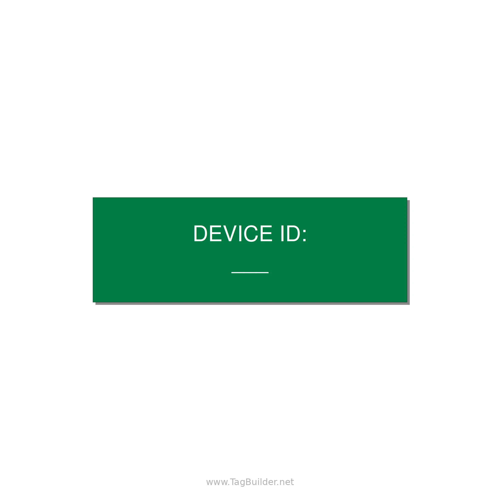 Device ID Label – OEM Equipment Tag — 3x1" White on Green, Adhesive