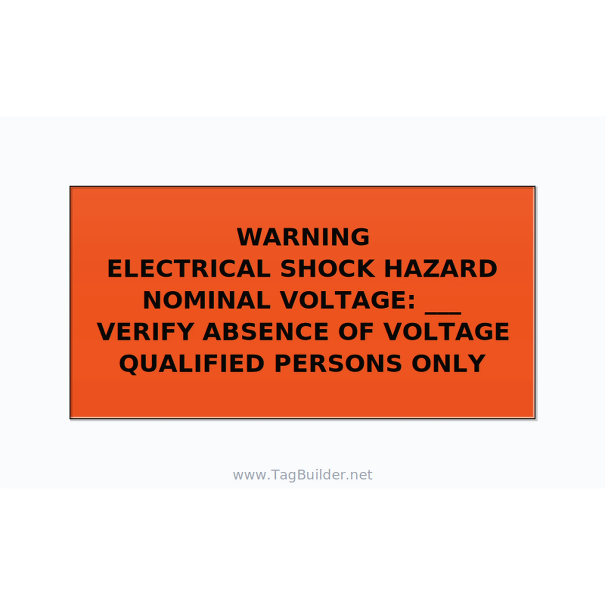 Electrical Shock Hazard Label — 4x2 Adhesive