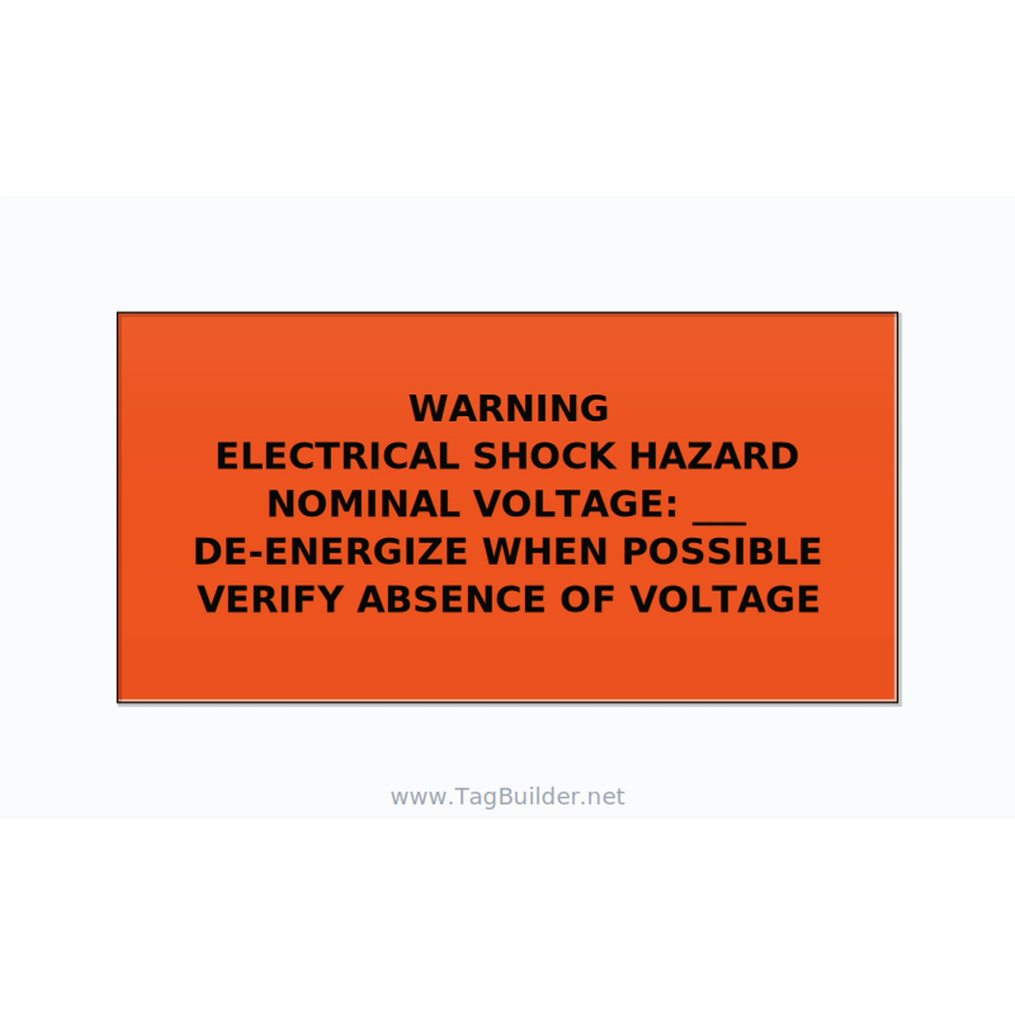 Electrical Shock Hazard Label — 6x3 Adhesive
