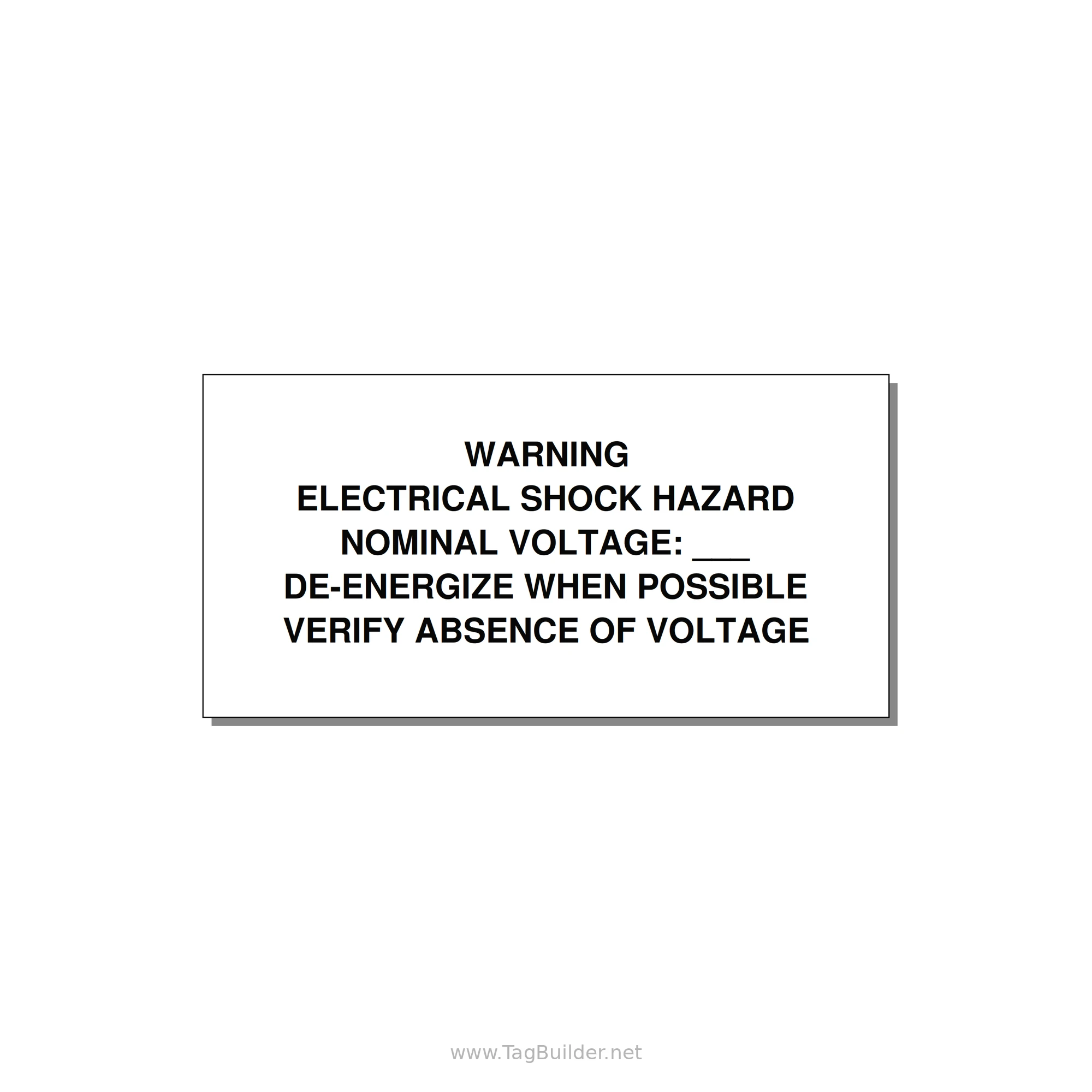 Electrical Shock Hazard Label — 6x3" Black on White, Adhesive