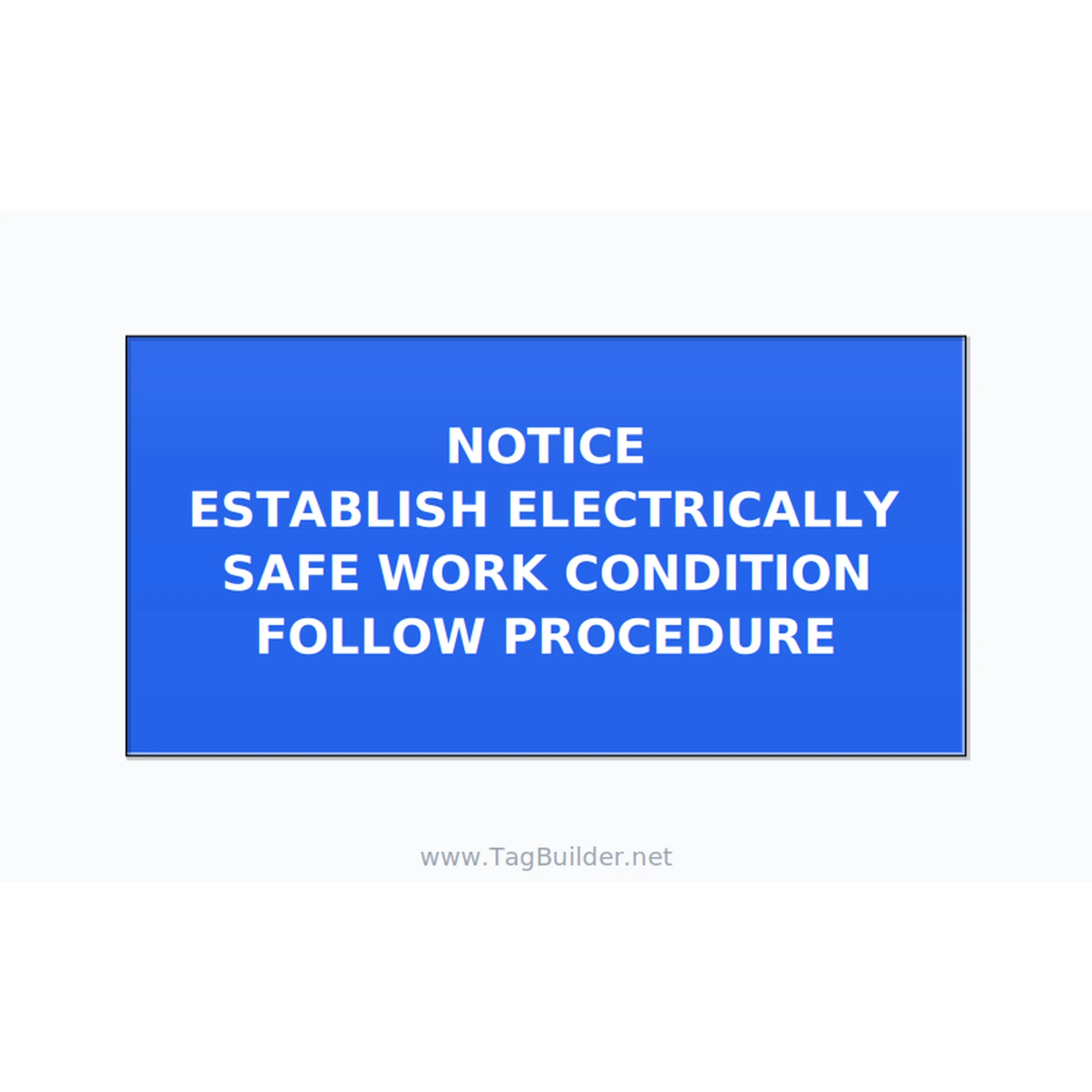 Establish Electrically Safe Work Condition Label — 4x2 Adhesive