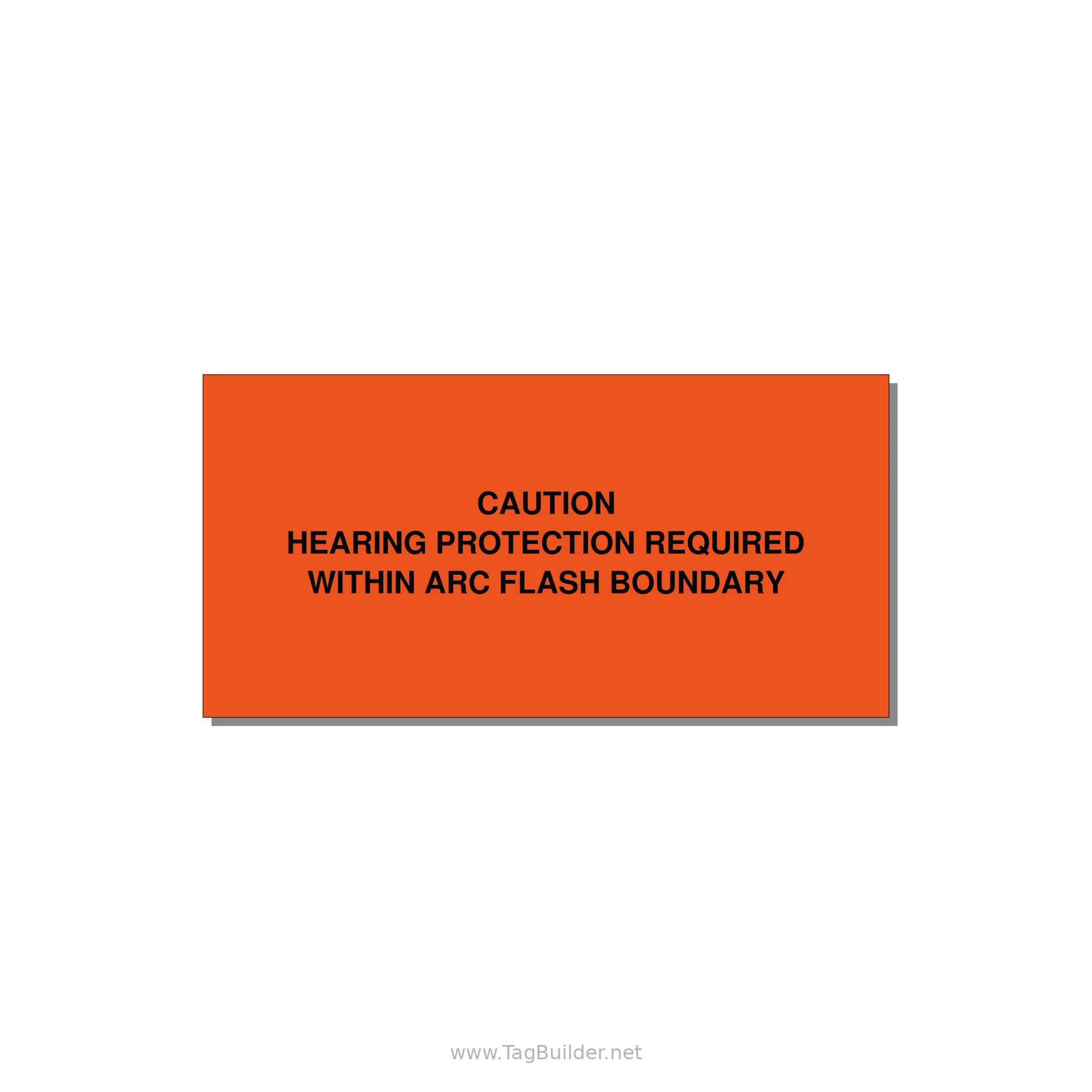 Hearing Protection Requi — 4x2" Black on Orange, Adhesive