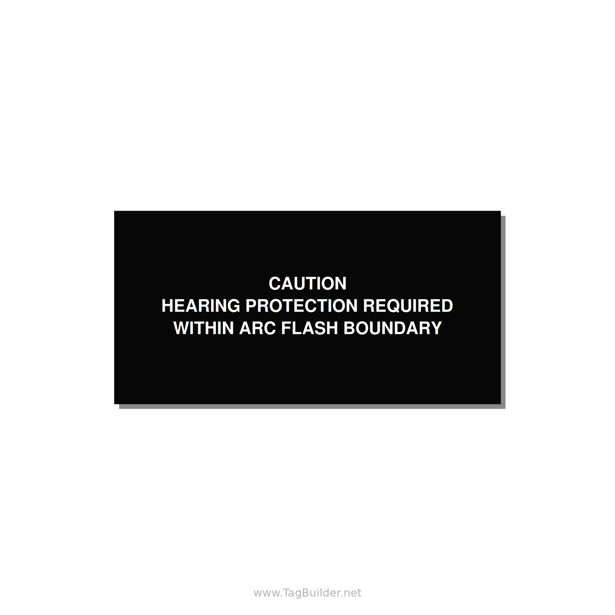 Hearing Protection Requi — 4x2" White on Black, Adhesive