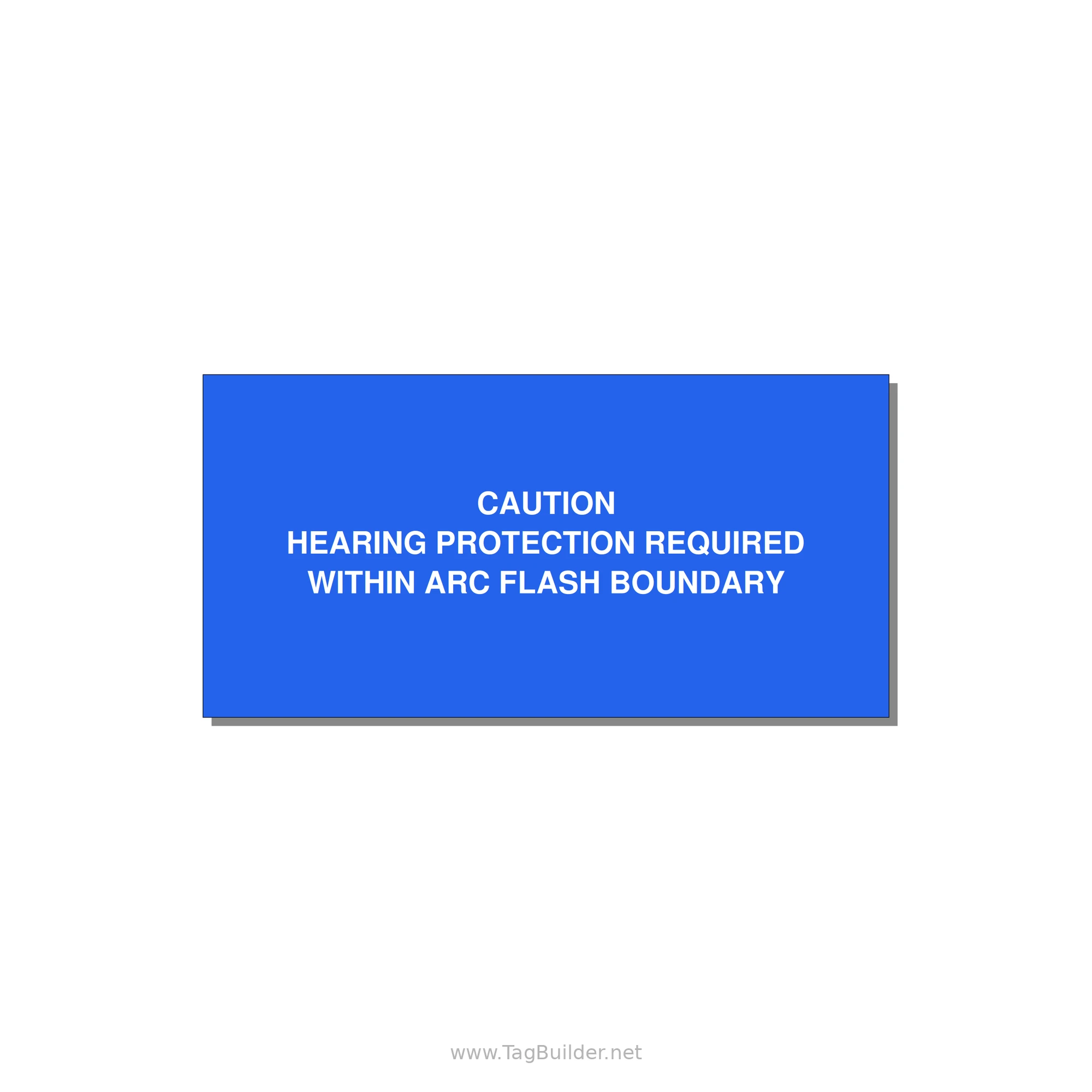 Hearing Protection Requi — 4x2" White on Blue, Adhesive