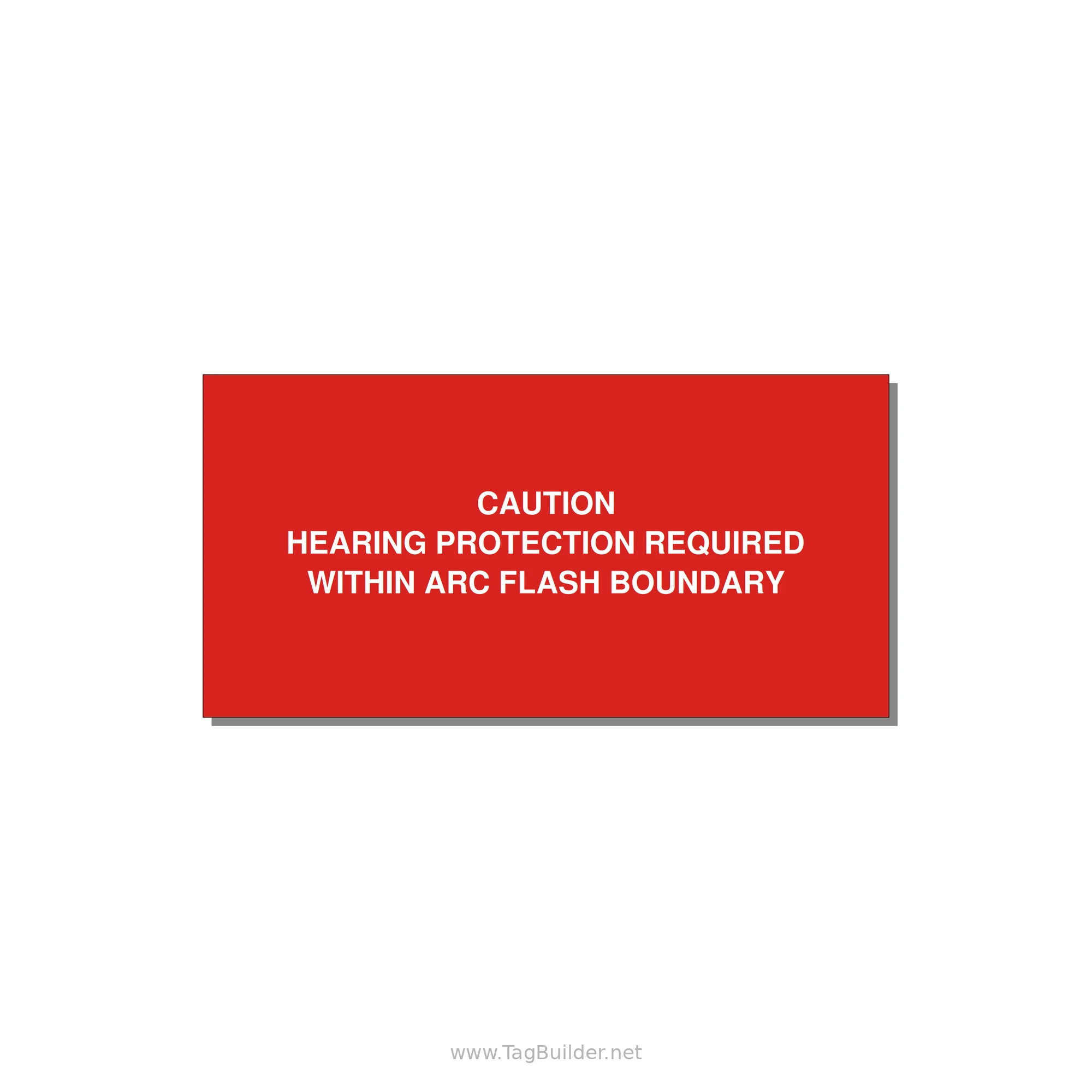 Hearing Protection Requi — 4x2" White on Red, Adhesive