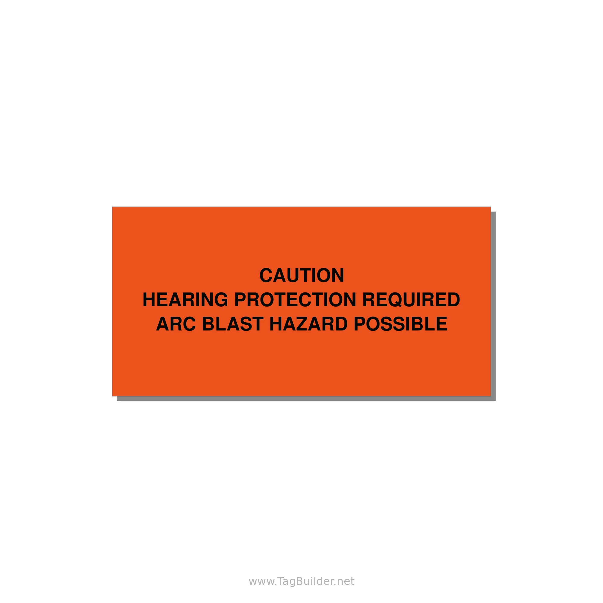 Hearing Protection Requi — 6x3" Black on Orange, Adhesive