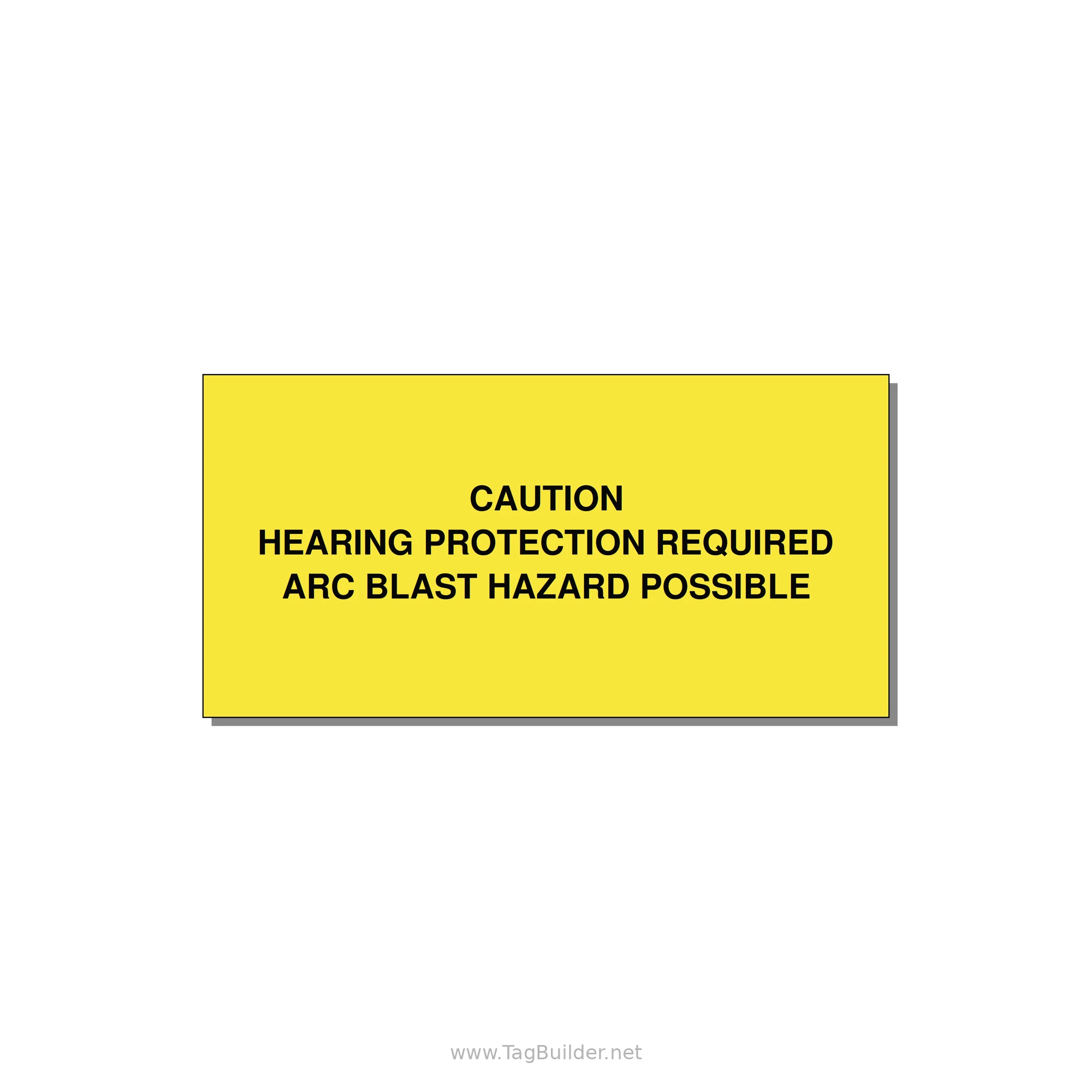 Hearing Protection Requi — 6x3" Black on Yellow, Adhesive