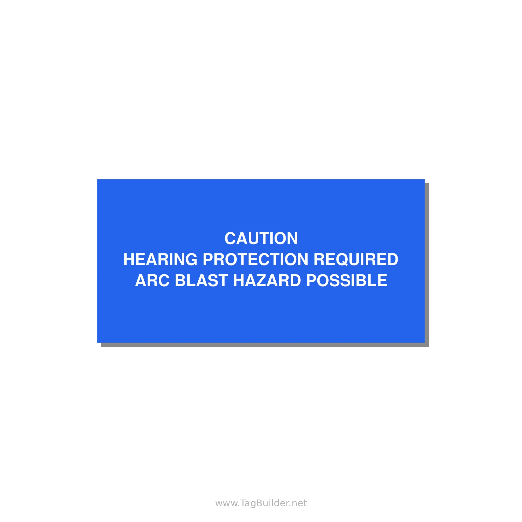 Hearing Protection Requi — 6x3" White on Blue, Adhesive