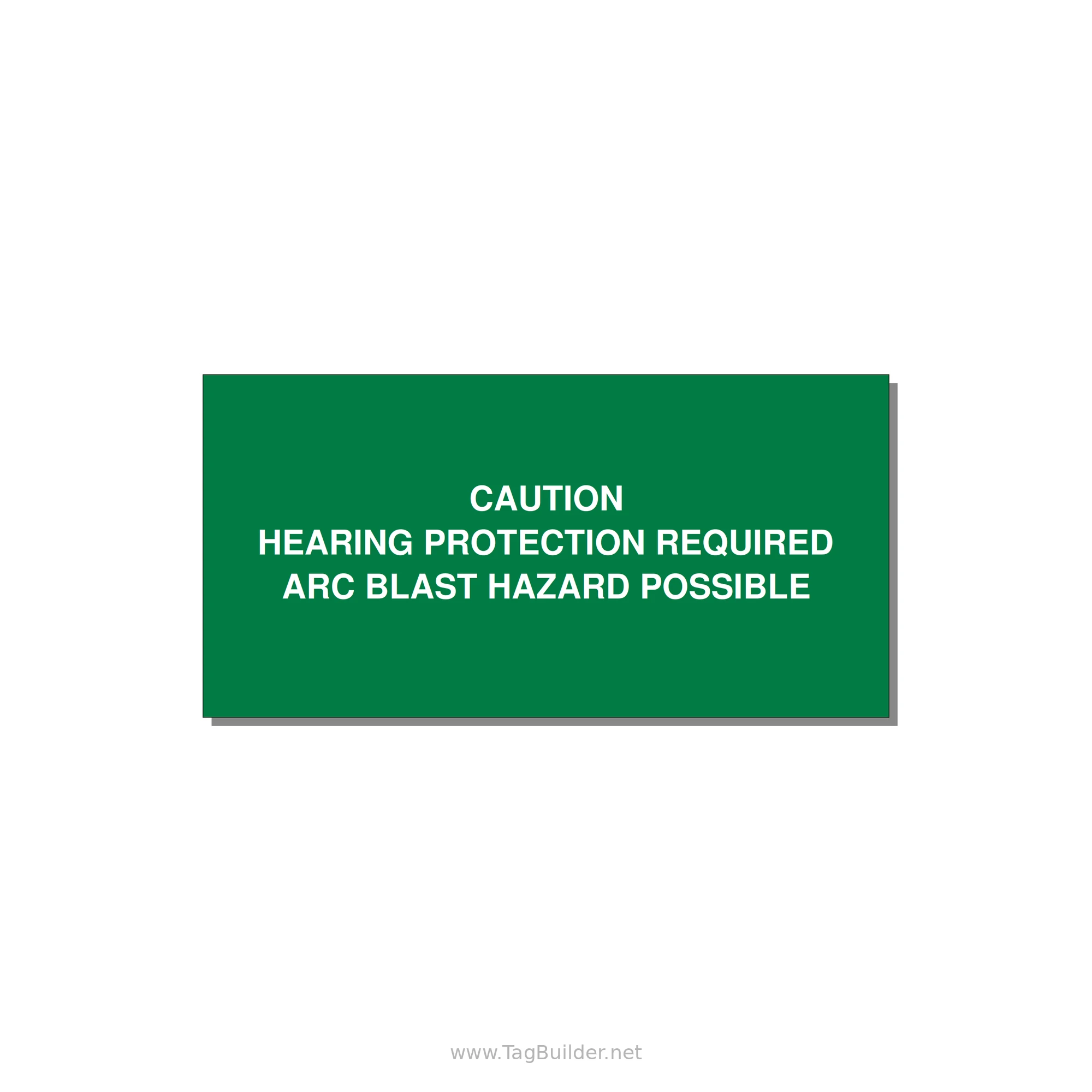 Hearing Protection Requi — 6x3" White on Green, Adhesive