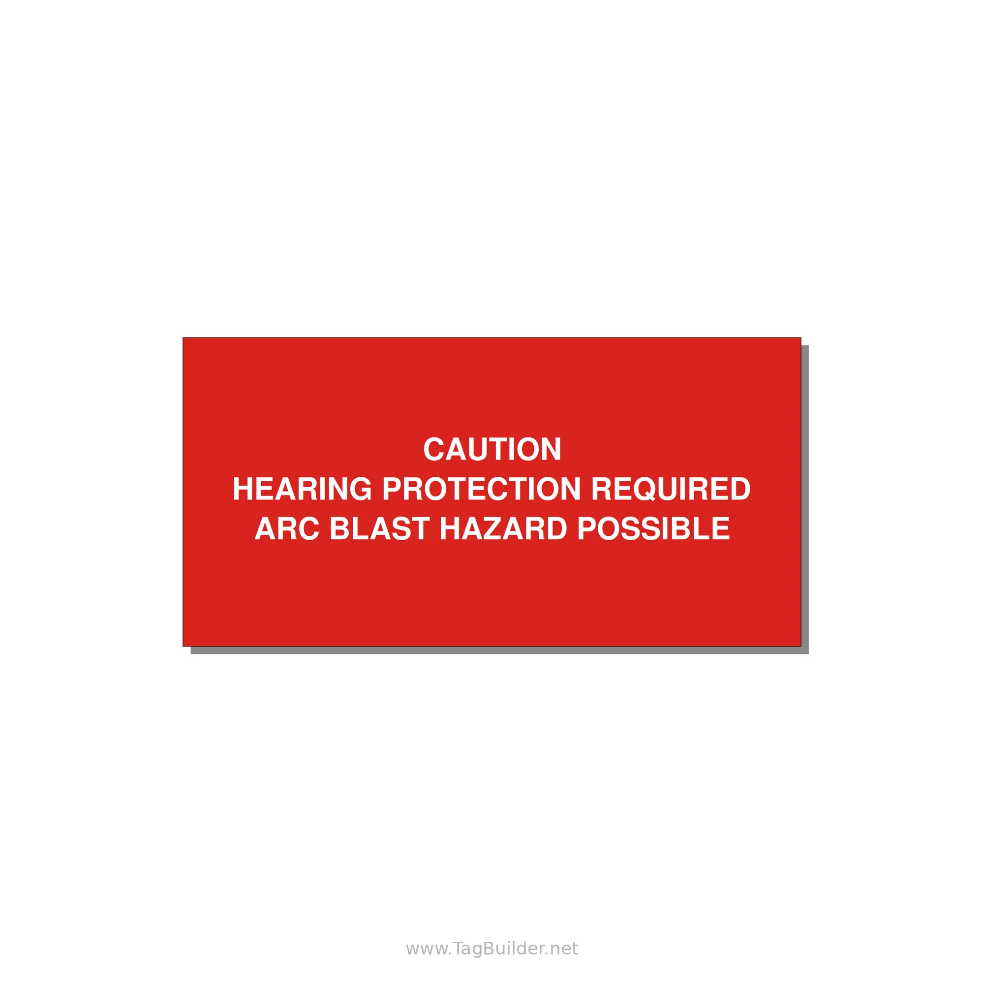 Hearing Protection Requi — 6x3" White on Red, Adhesive