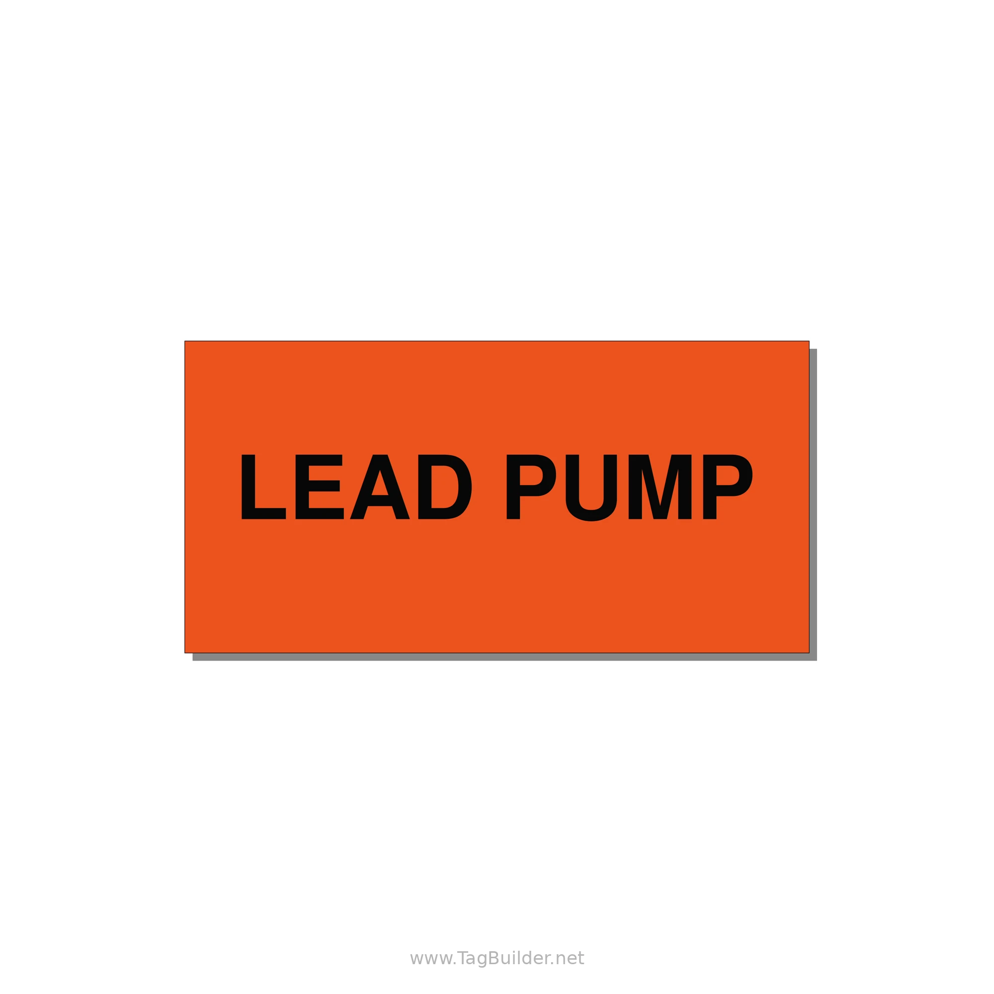 Lead Pump Label – OEM Water Systems — 4x2" Black on Orange, Adhesive
