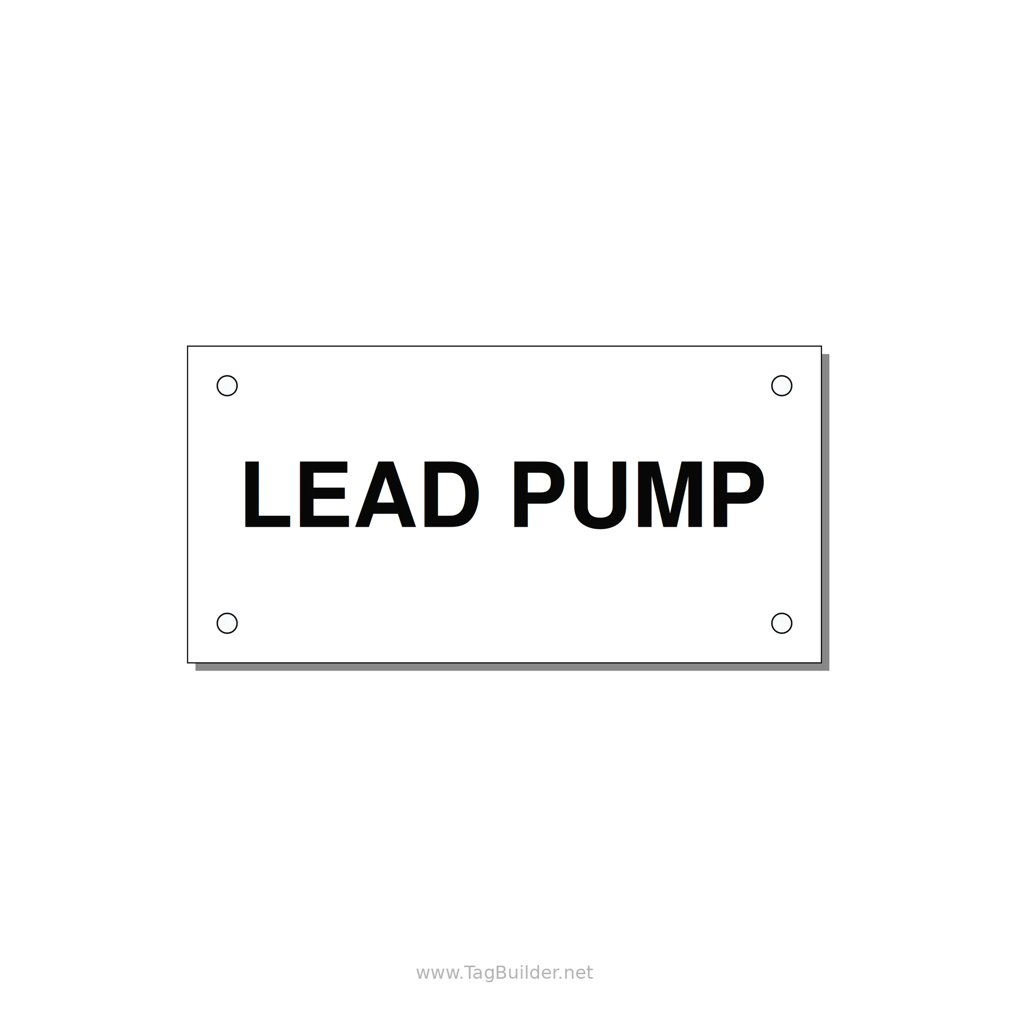 Lead Pump Label – OEM Water Systems — 4x2" Black on White, Holes