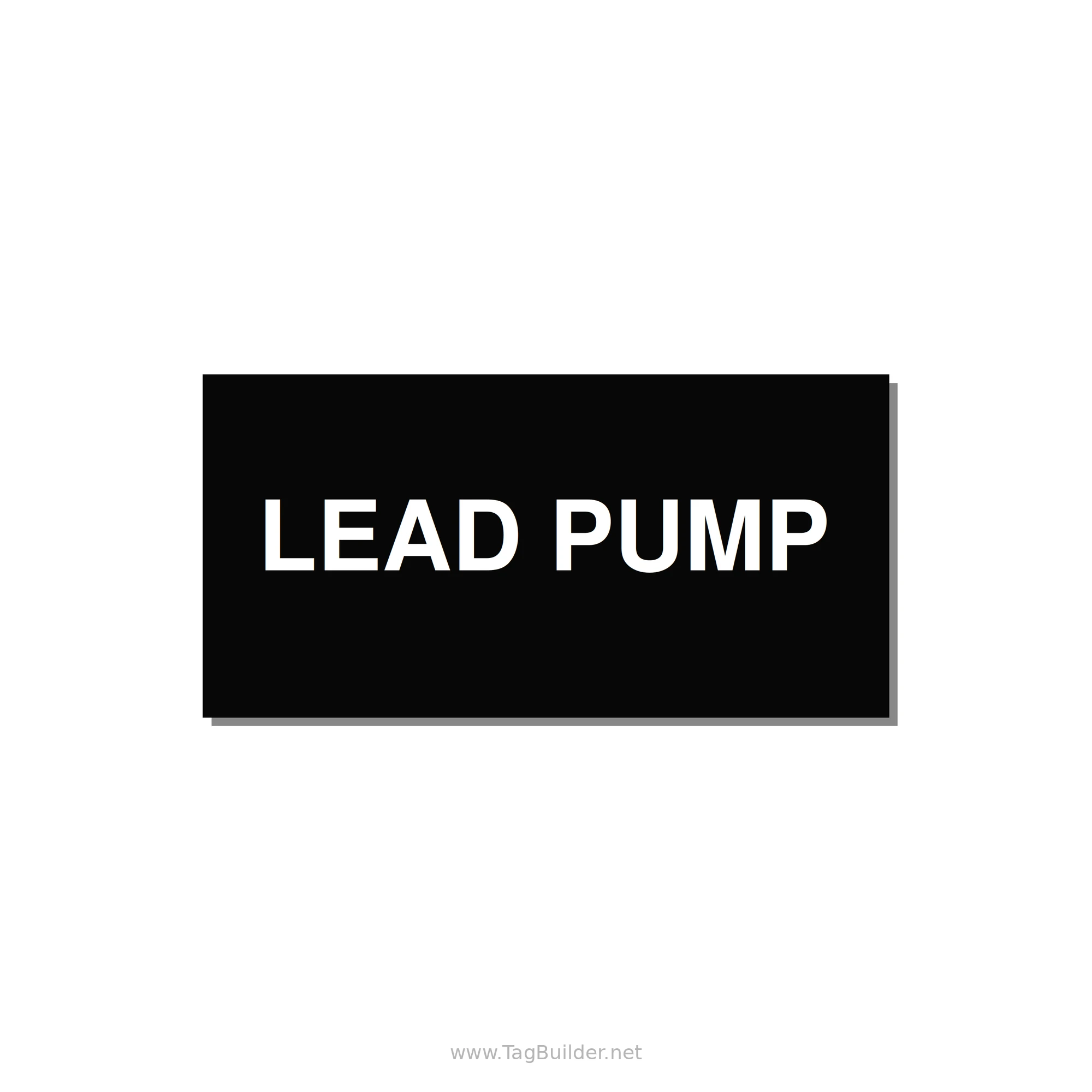 Lead Pump Label – OEM Water Systems — 4x2" White on Black, Adhesive
