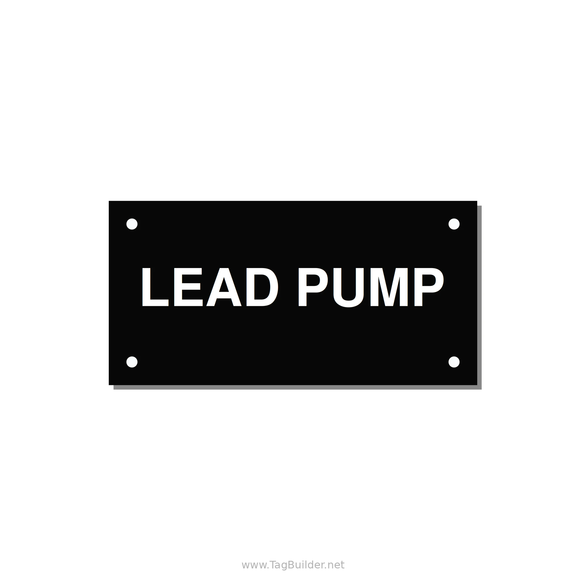 Lead Pump Label – OEM Water Systems — 4x2" White on Black, Holes
