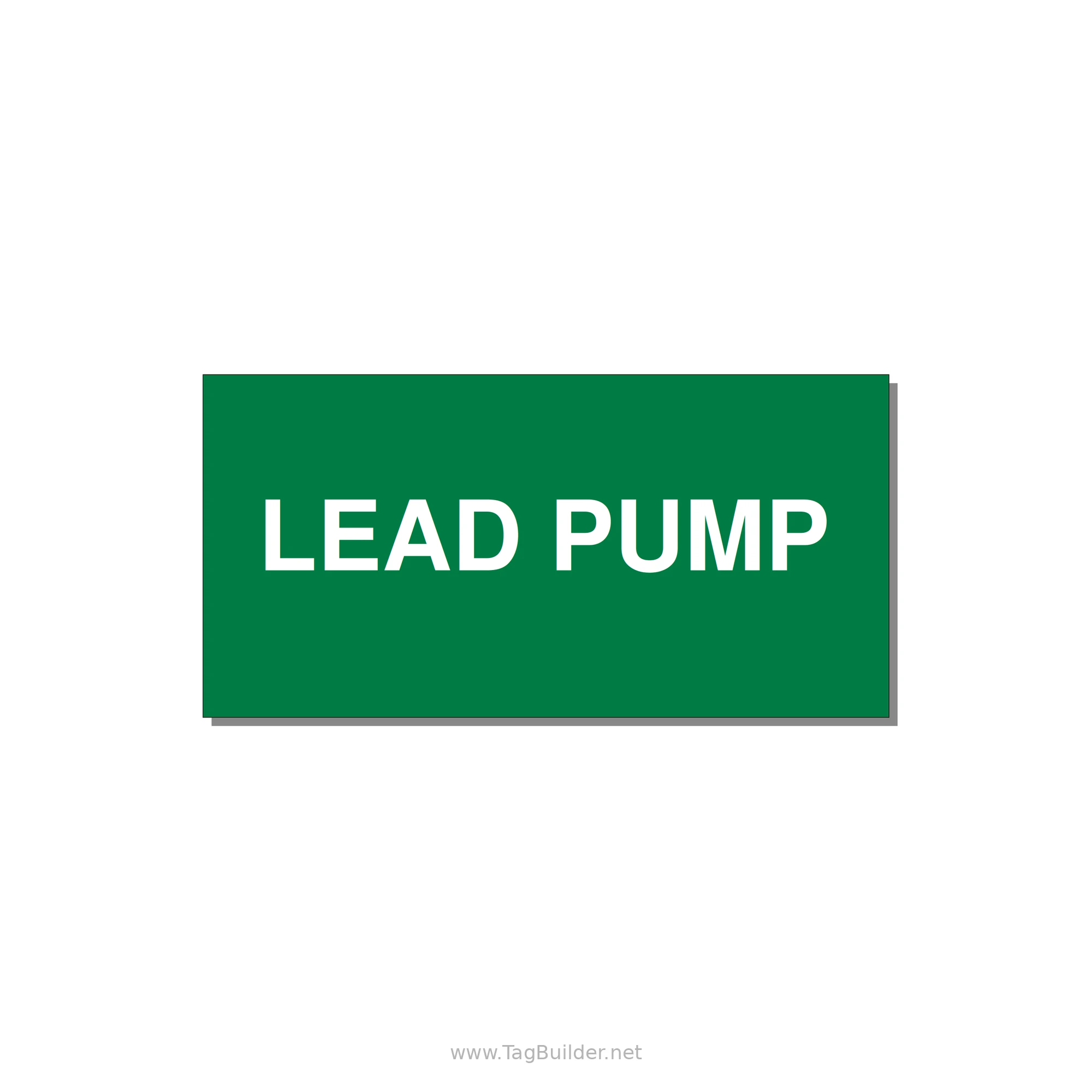 Lead Pump Label – OEM Water Systems — 4x2" White on Green, Adhesive