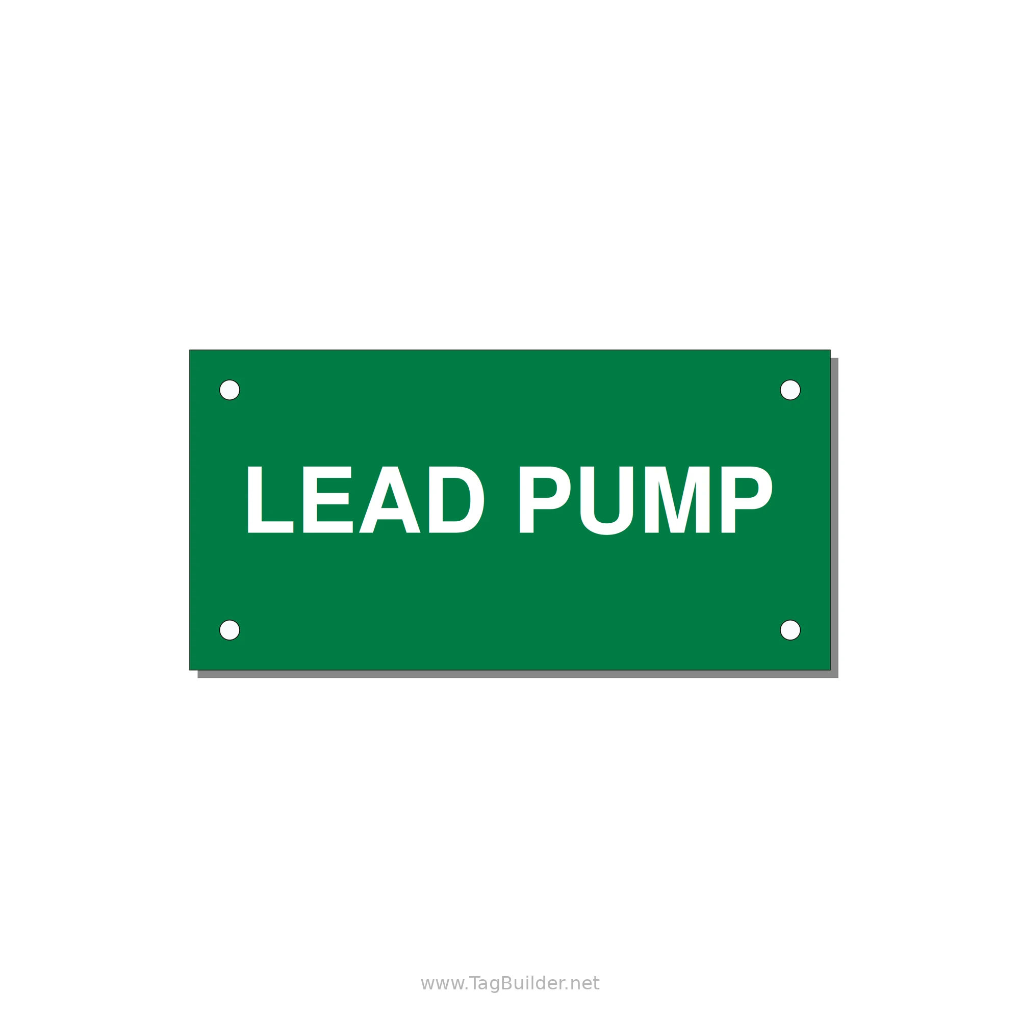 Lead Pump Label – OEM Water Systems — 4x2" White on Green, Holes
