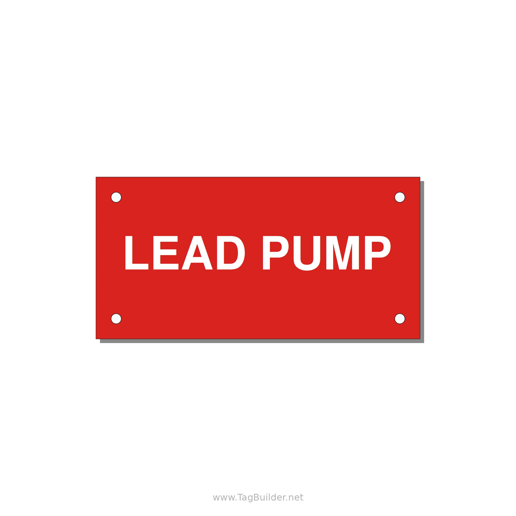 Lead Pump Label – OEM Water Systems — 4x2" White on Red, Holes