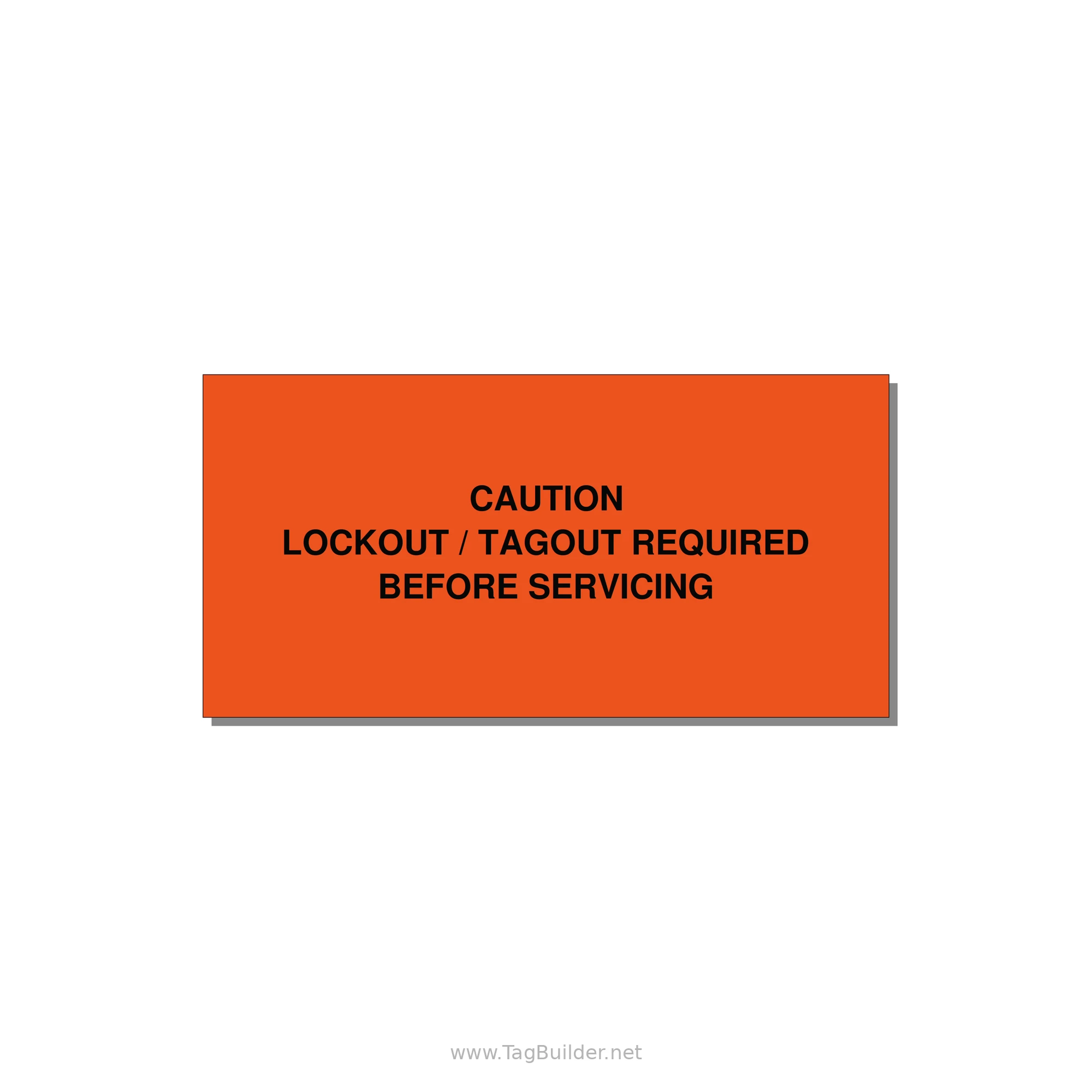 Lockout/Tagout Requi — 4x2" Black on Orange, Adhesive