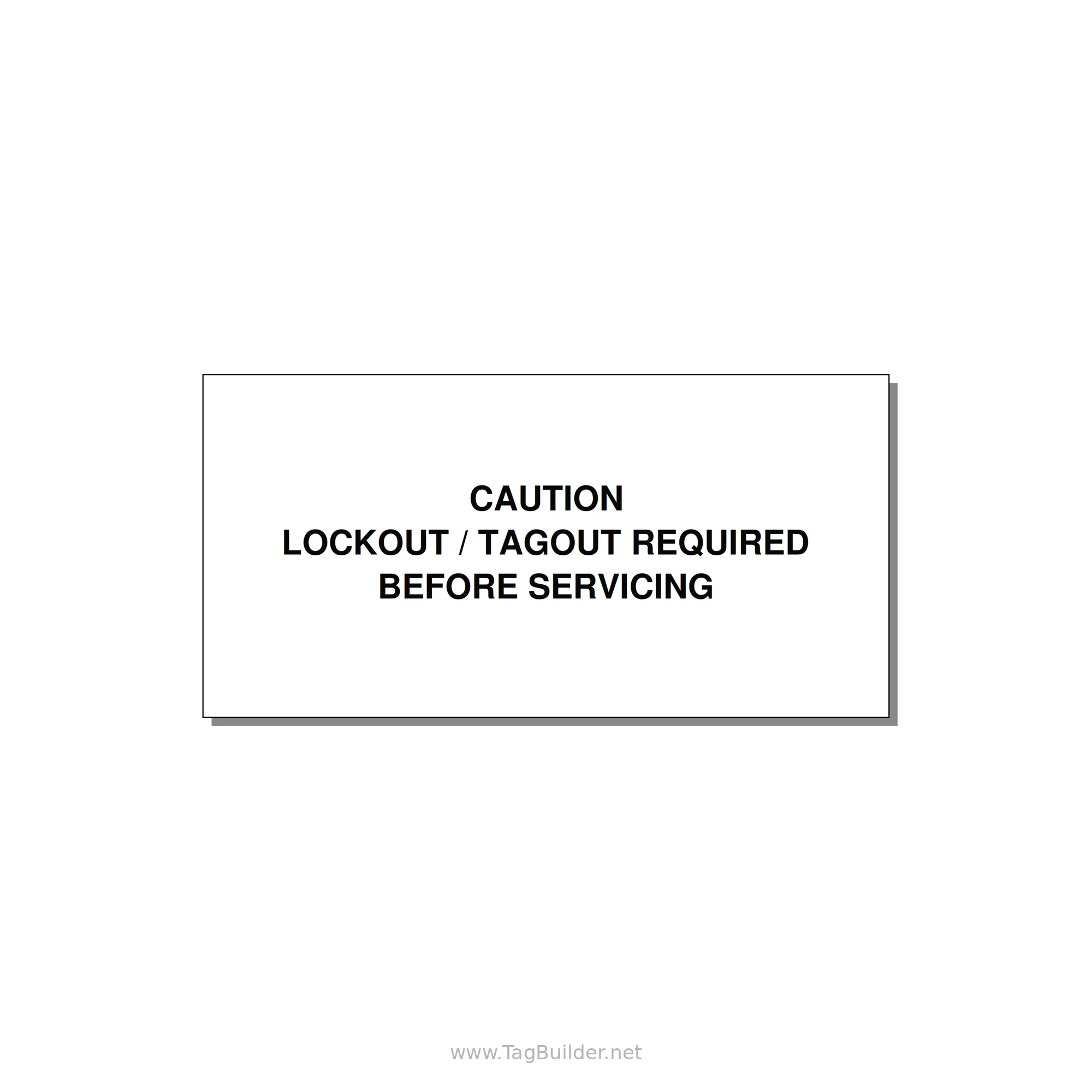 Lockout/Tagout Requi — 4x2" Black on White, Adhesive