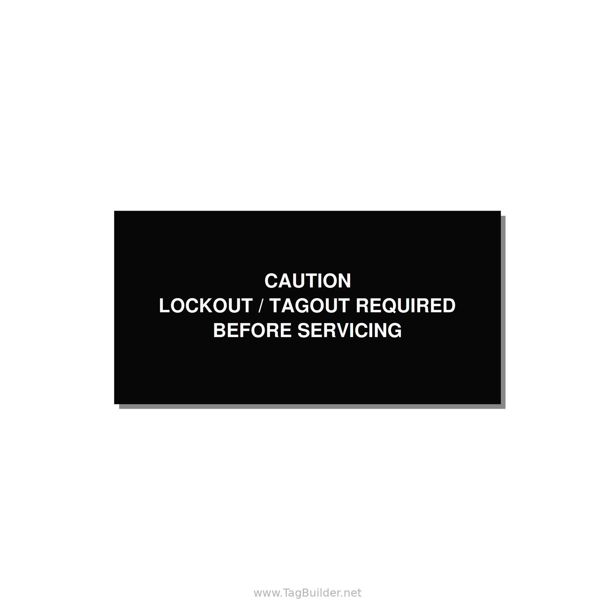 Lockout/Tagout Requi — 4x2" White on Black, Adhesive