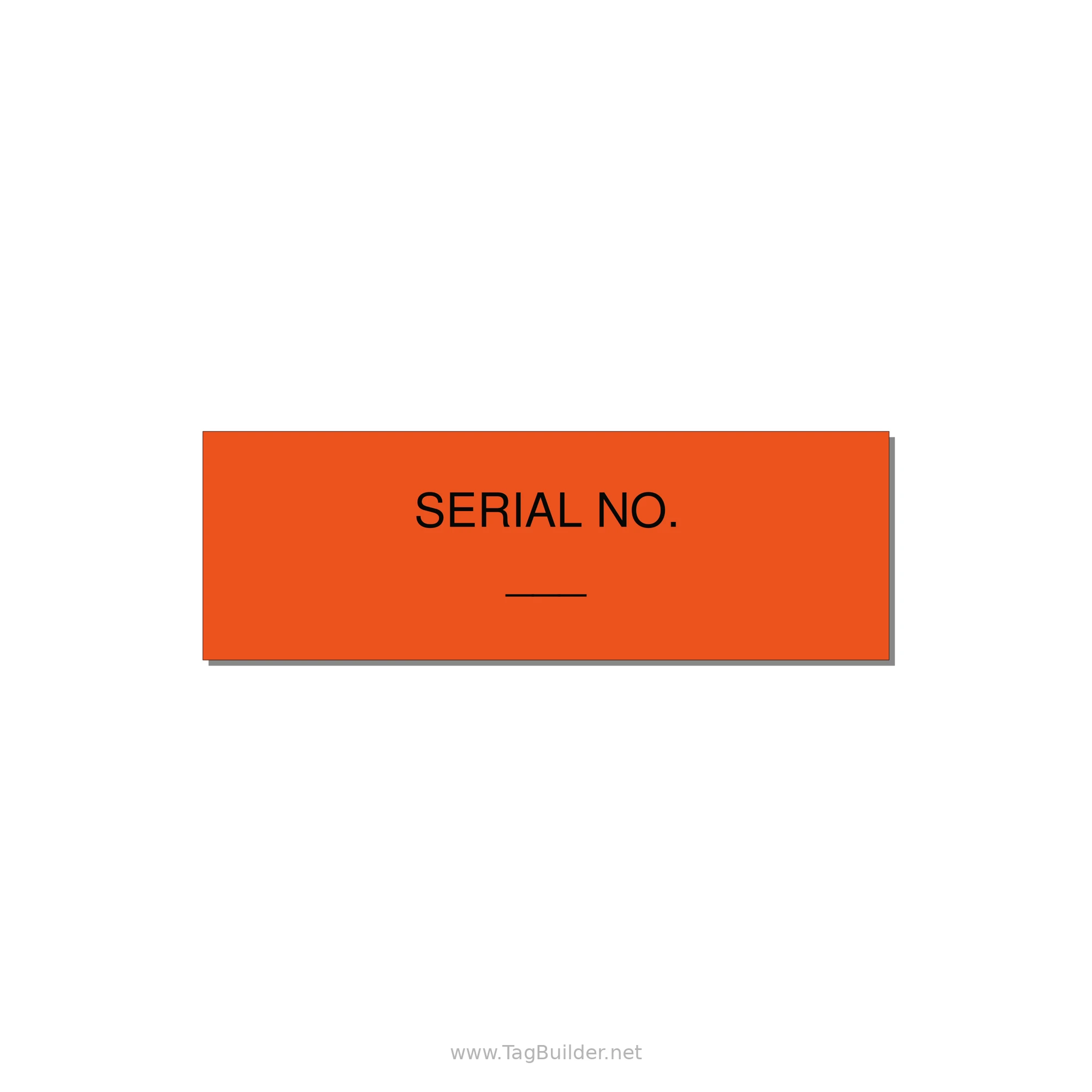 Medical Equipment Serial Number Label – OEM — 3x1" Black on Orange, Holes