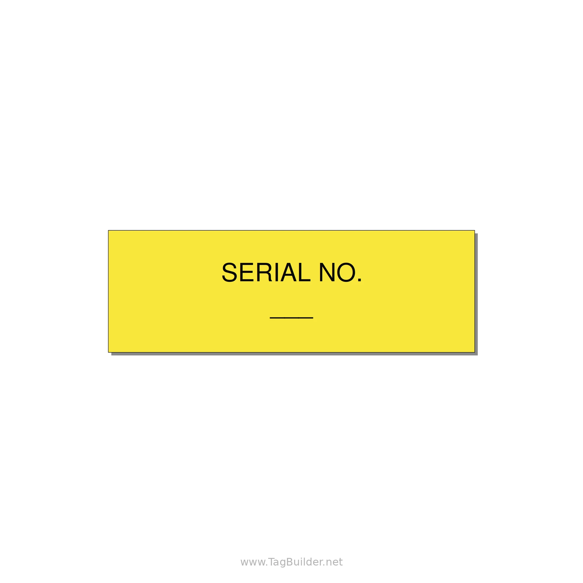 Medical Equipment Serial Number Label – OEM — 3x1" Black on Yellow, Adhesive