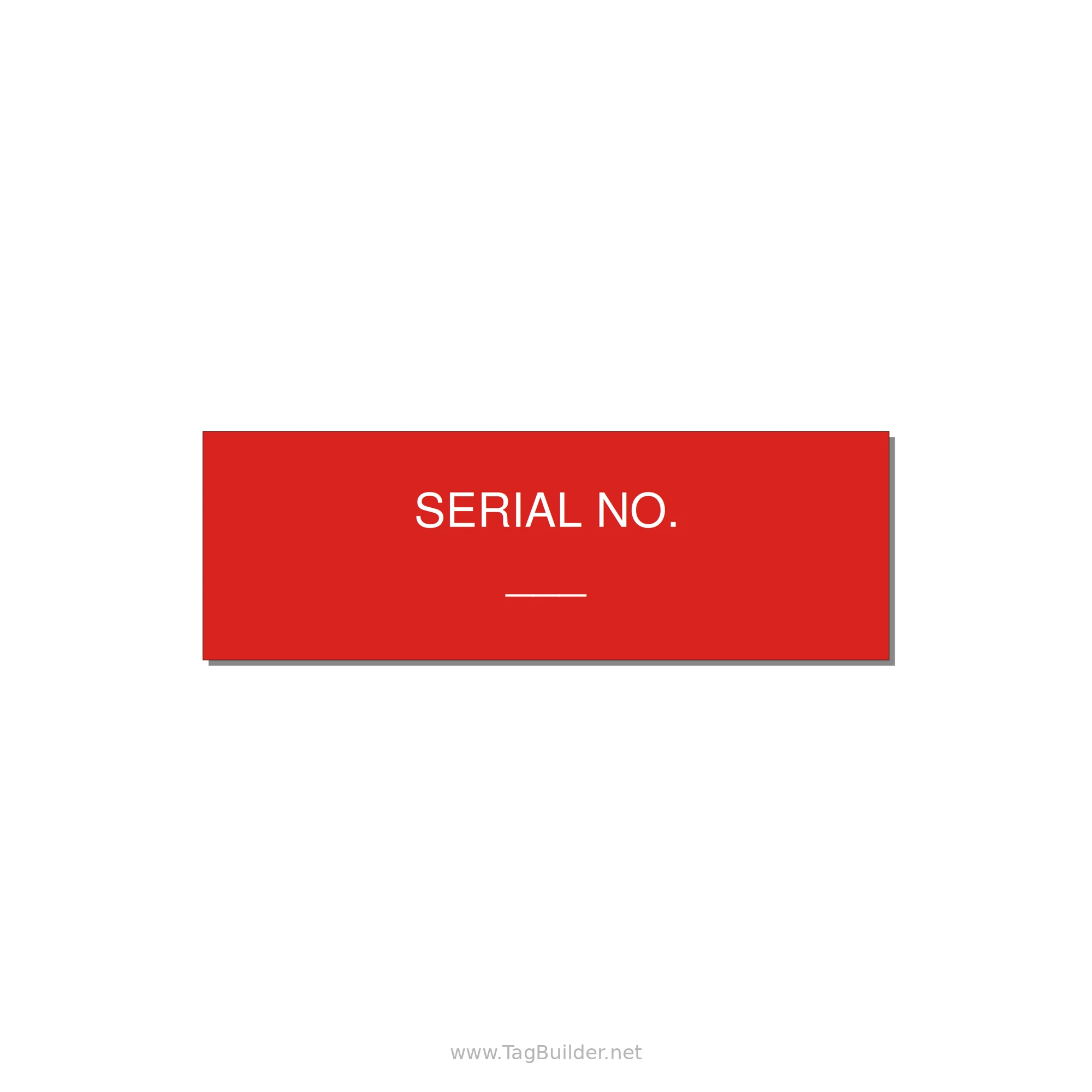 Medical Equipment Serial Number Label – OEM — 3x1" White on Red, Adhesive
