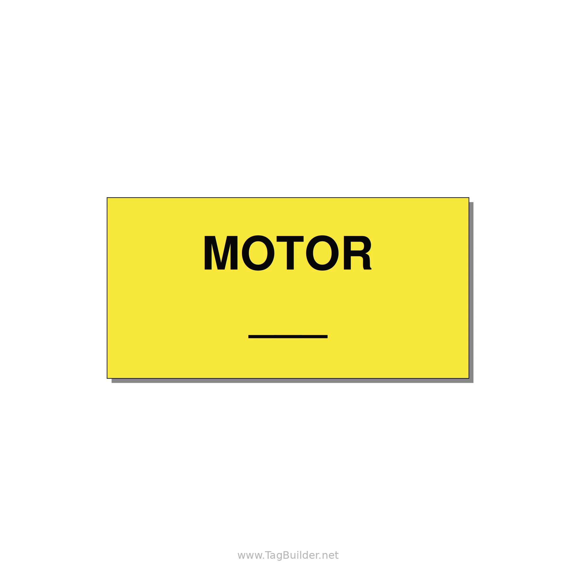 Motor Label – OEM Motion Equipment — 4x2" Black on Yellow, Adhesive