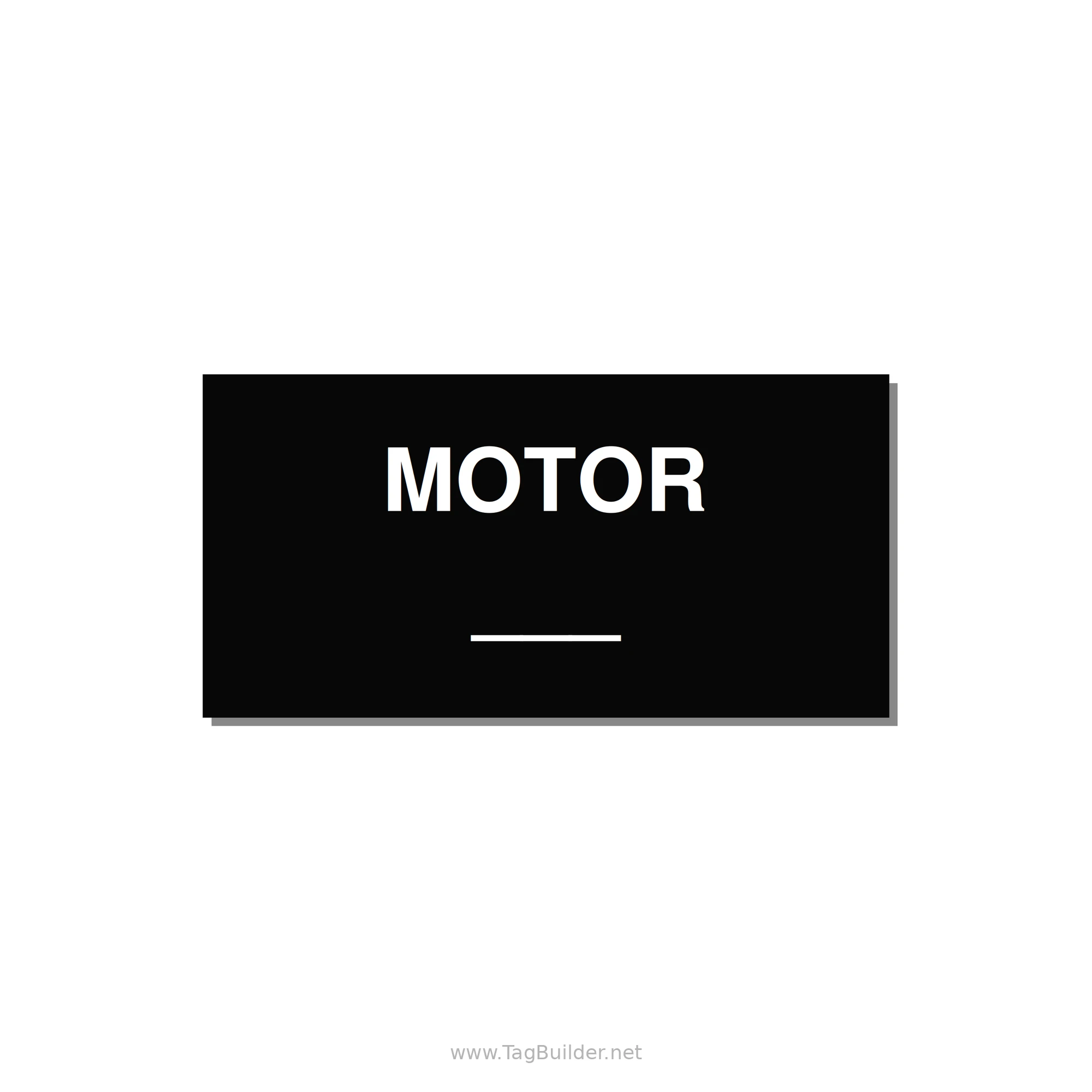 Motor Label – OEM Motion Equipment — 4x2" White on Black, Adhesive