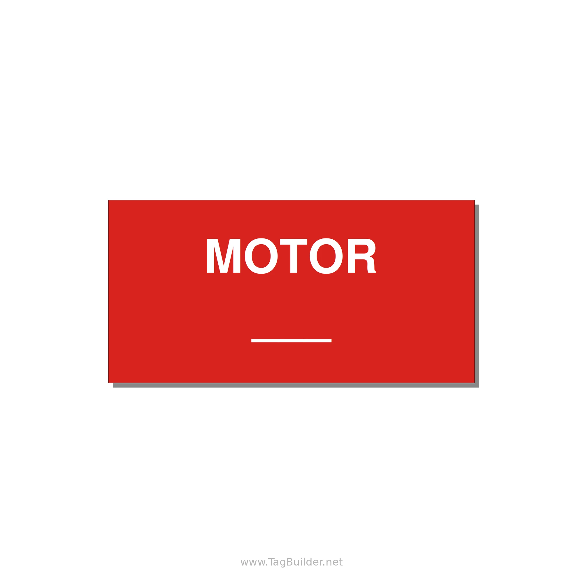 Motor Label – OEM Motion Equipment — 4x2" White on Red, Adhesive