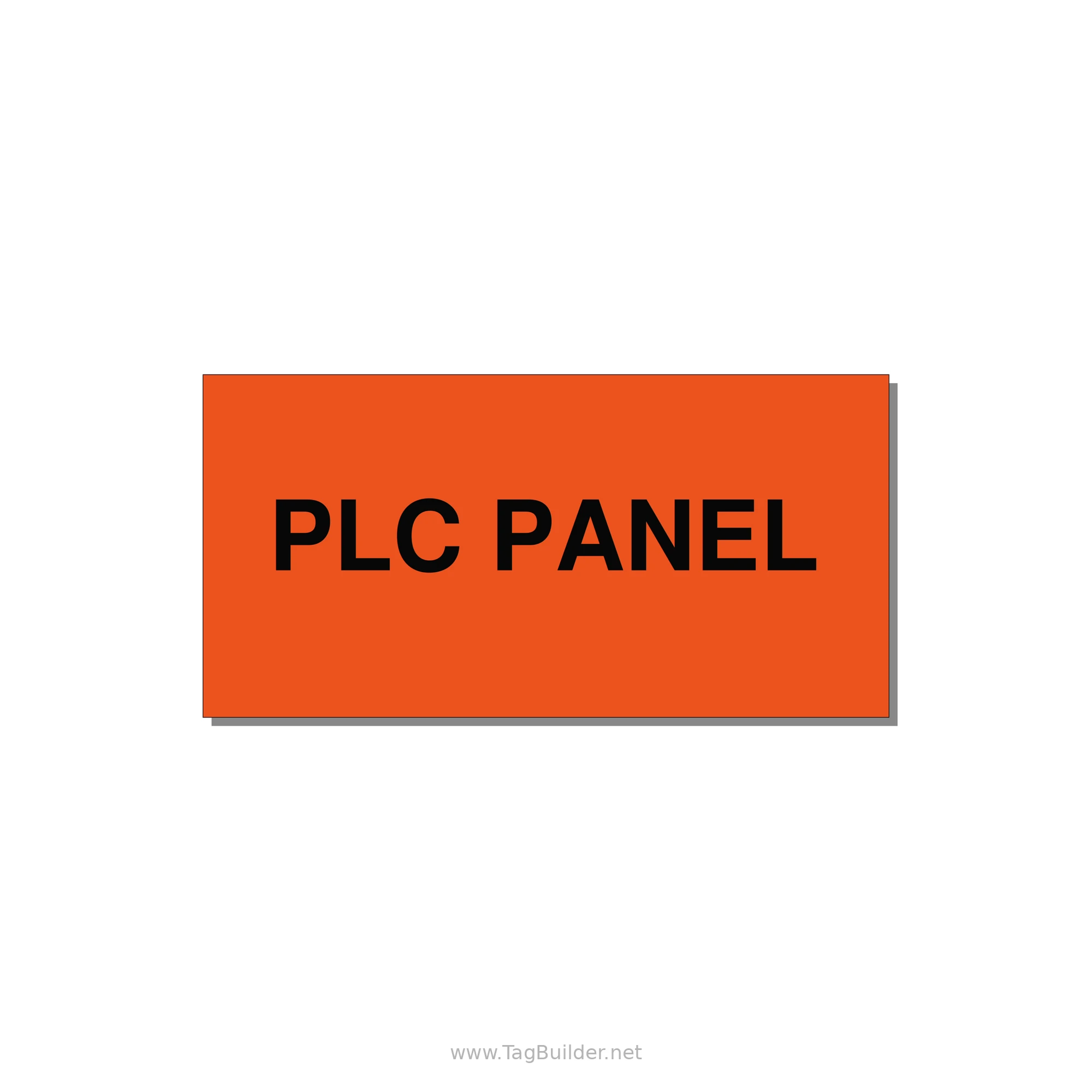 PLC Panel Label – OEM Automation Equipment — 4x2" Black on Orange, Adhesive