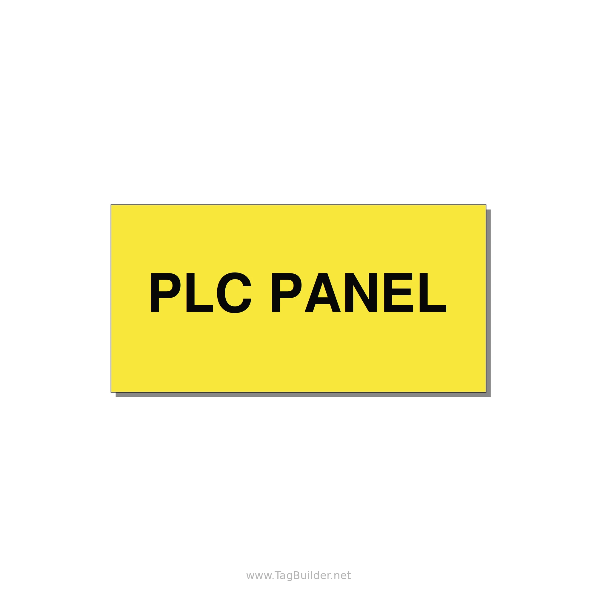 PLC Panel Label – OEM Automation Equipment — 4x2" Black on Yellow, Adhesive