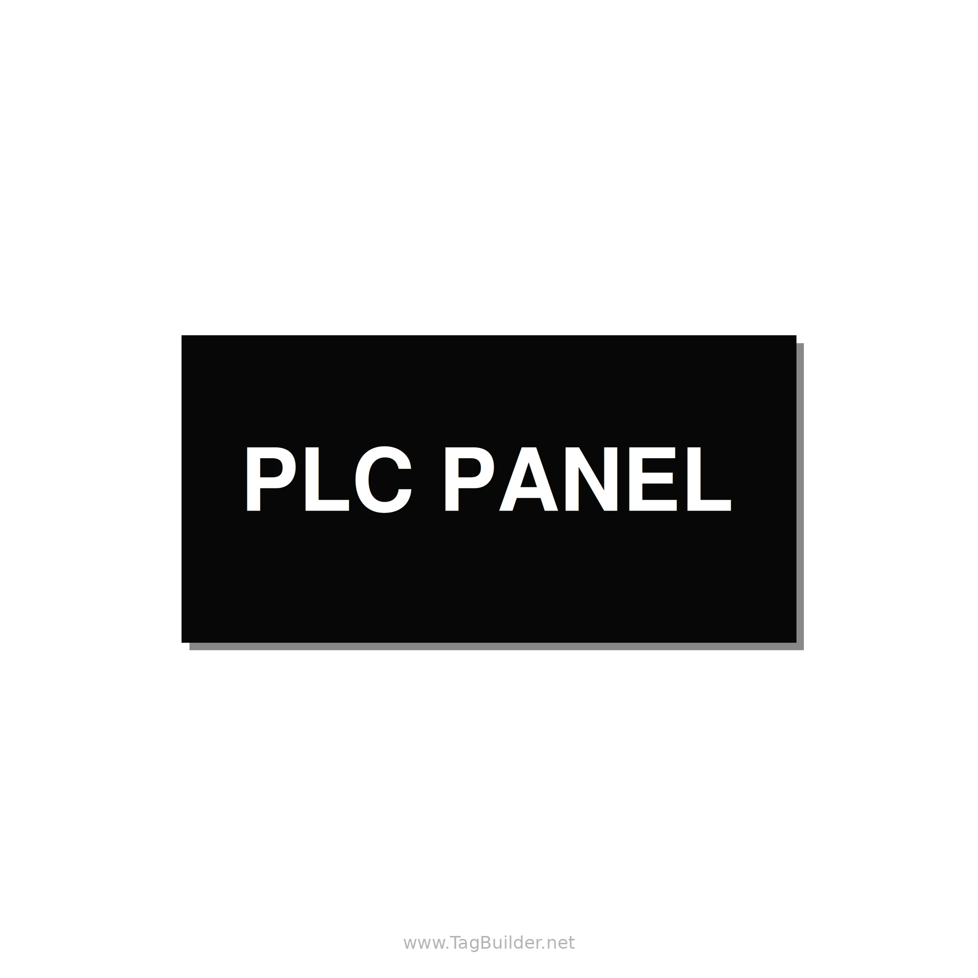 PLC Panel Label – OEM Automation Equipment — 4x2" White on Black, Adhesive
