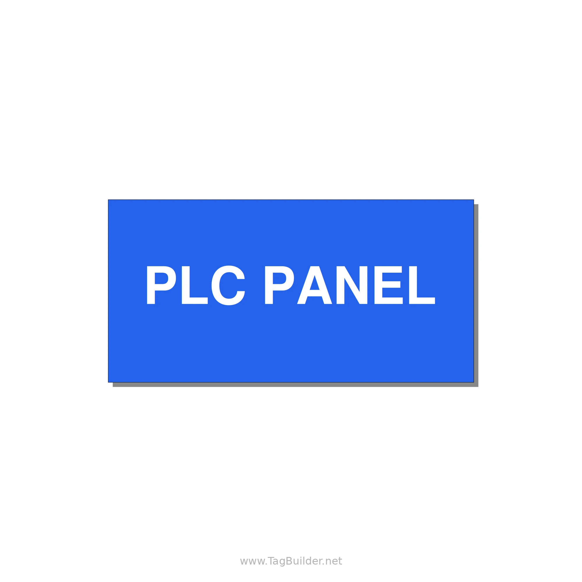 PLC Panel Label – OEM Automation Equipment — 4x2" White on Blue, Adhesive