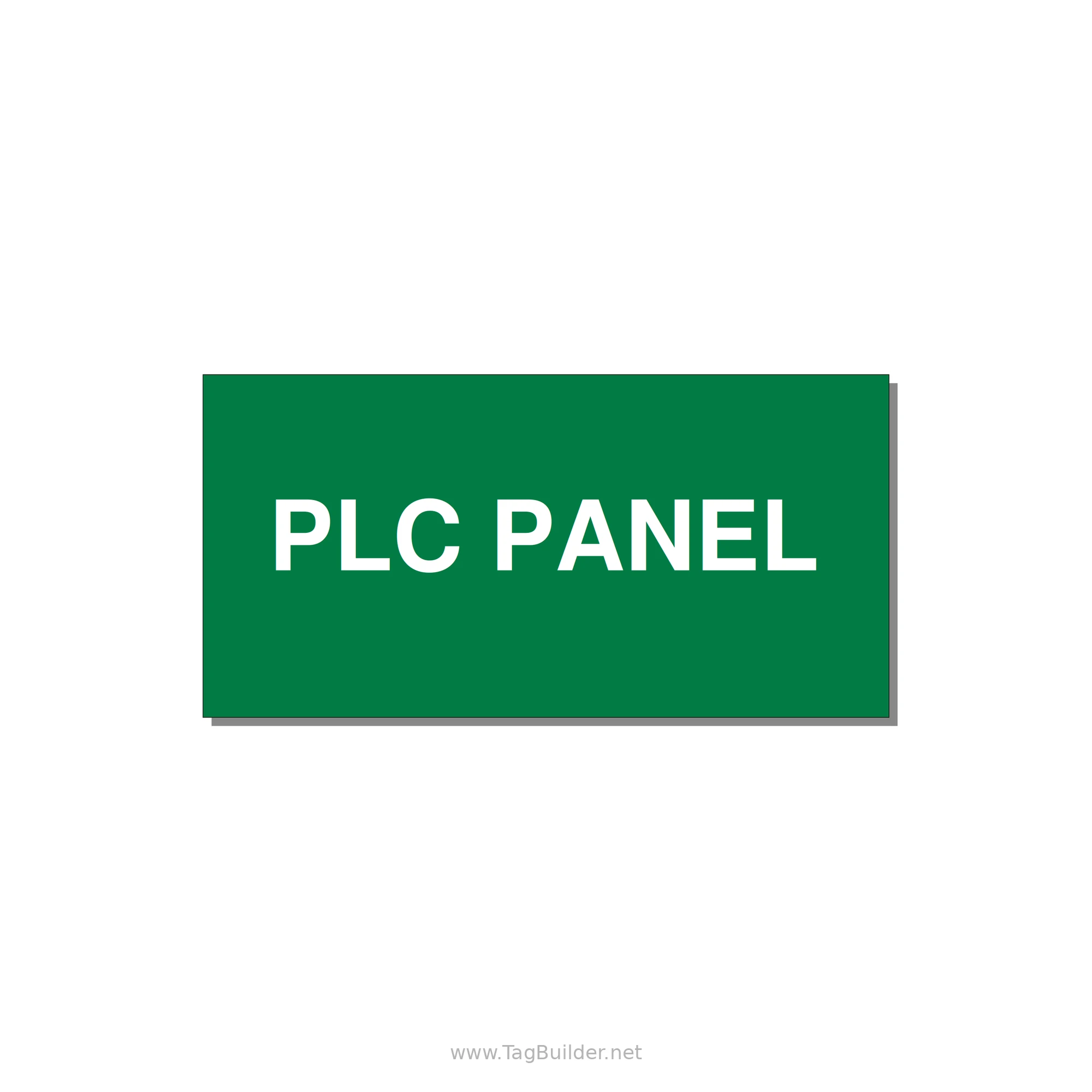 PLC Panel Label – OEM Automation Equipment — 4x2" White on Green, Adhesive