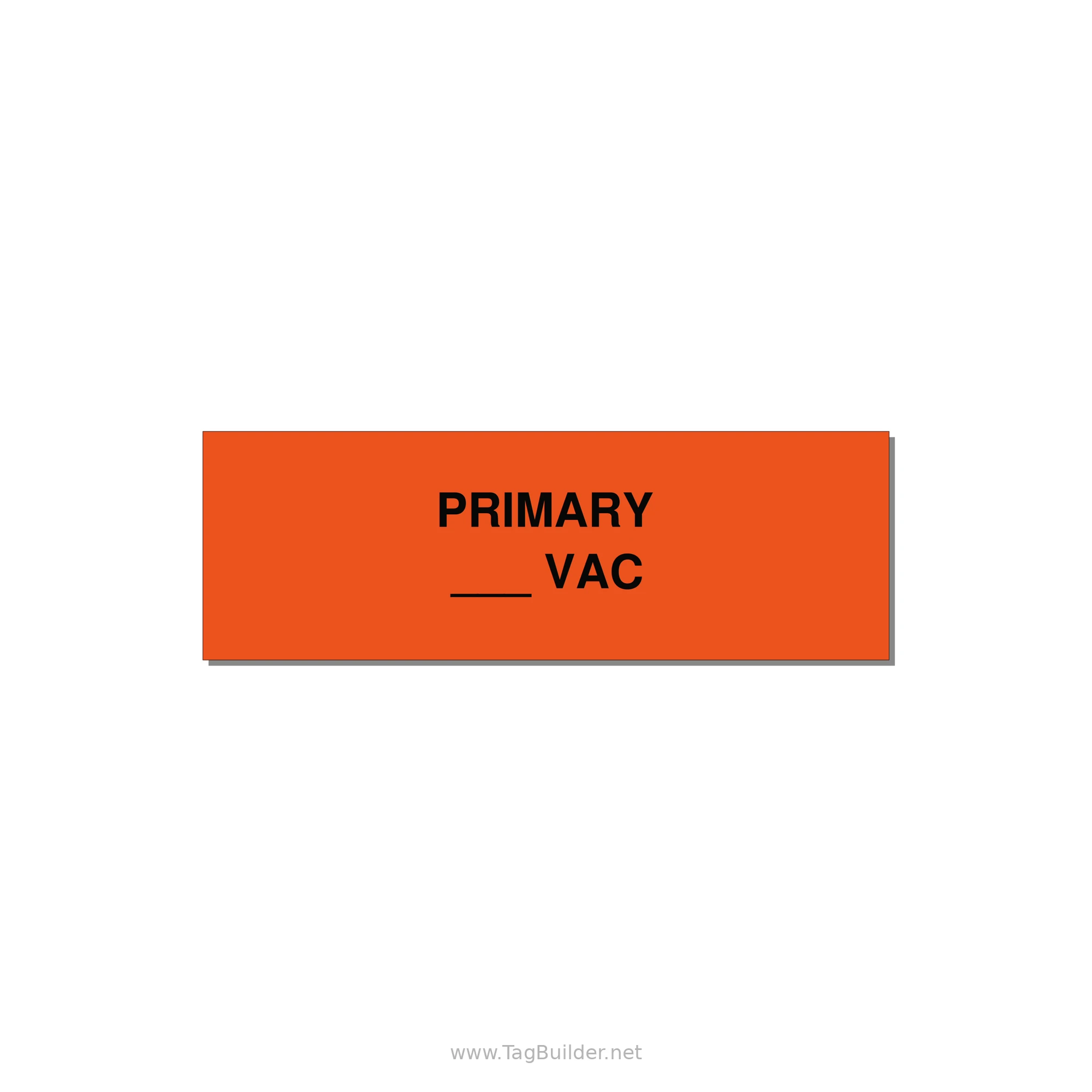 Primary Voltage Label – OEM Transformer — 3x1" Black on Orange, Adhesive