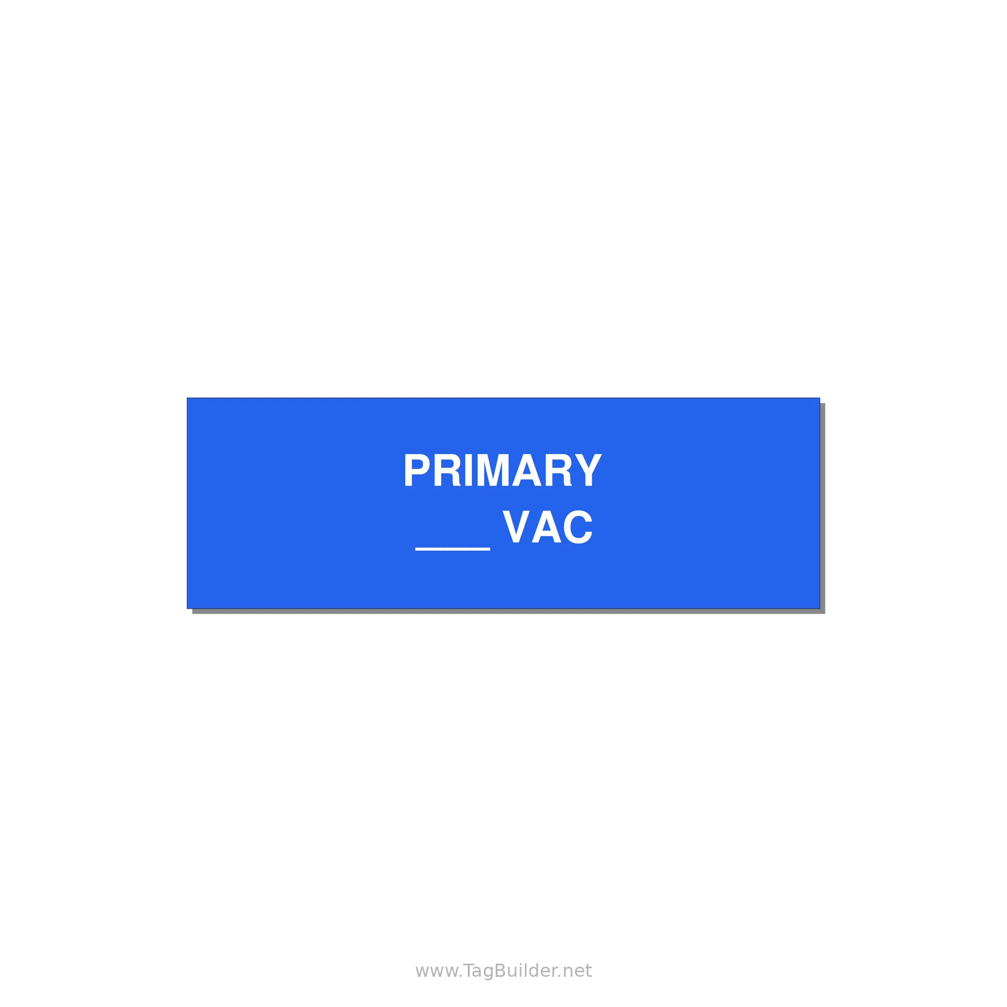 Primary Voltage Label – OEM Transformer — 3x1" White on Blue, Adhesive