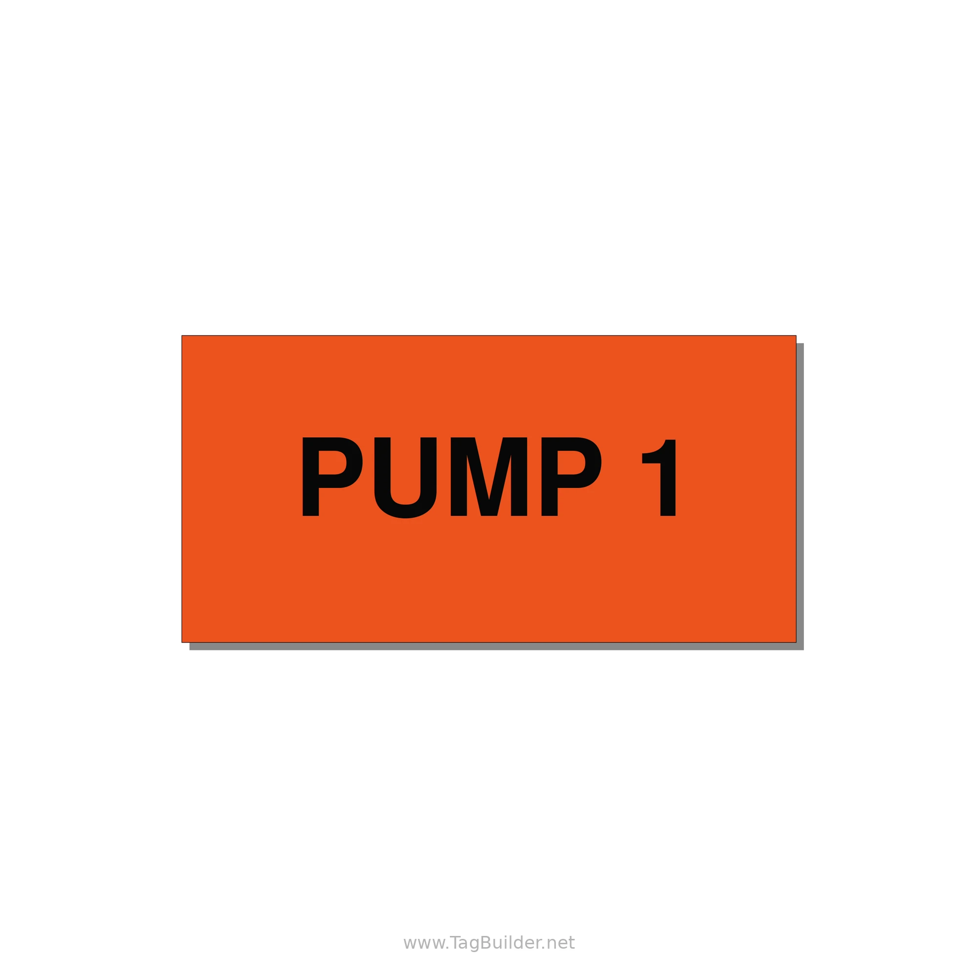 Pump 1 Label – OEM Pump Panel — 4x2" Black on Orange, Adhesive